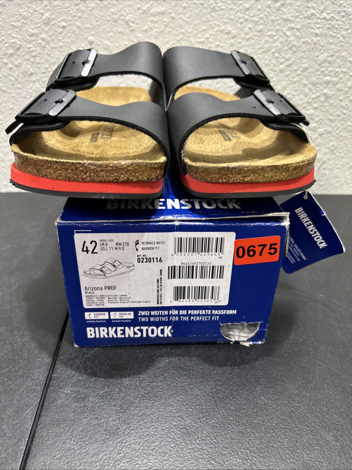 Birkenstock Arizona Prof Black EU 42 US W11 M9