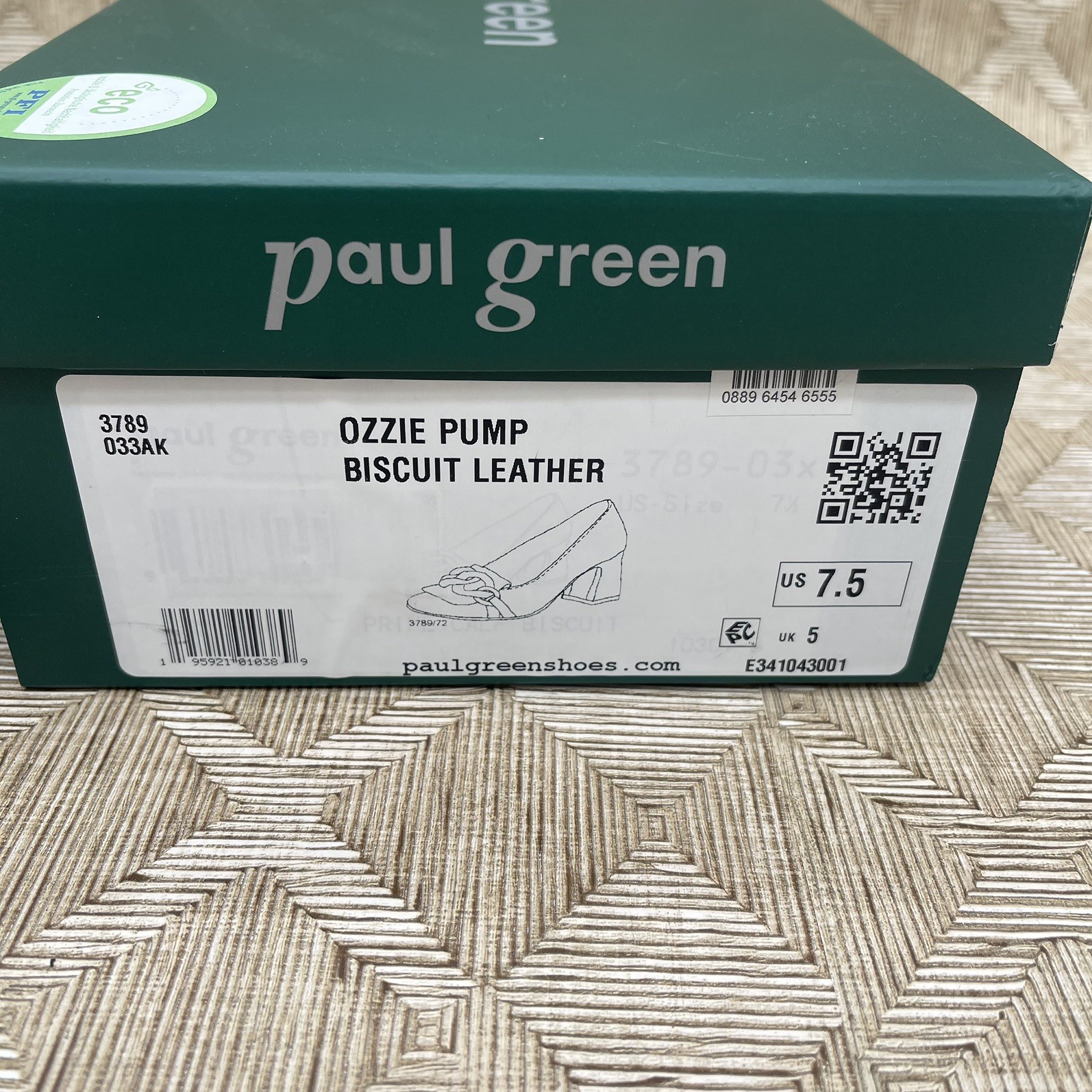 $420 Paul Green OZZIE LEATHER PUMP LOAFERS GOLD CHAIN BISCUIT SQUARE 7.5 US