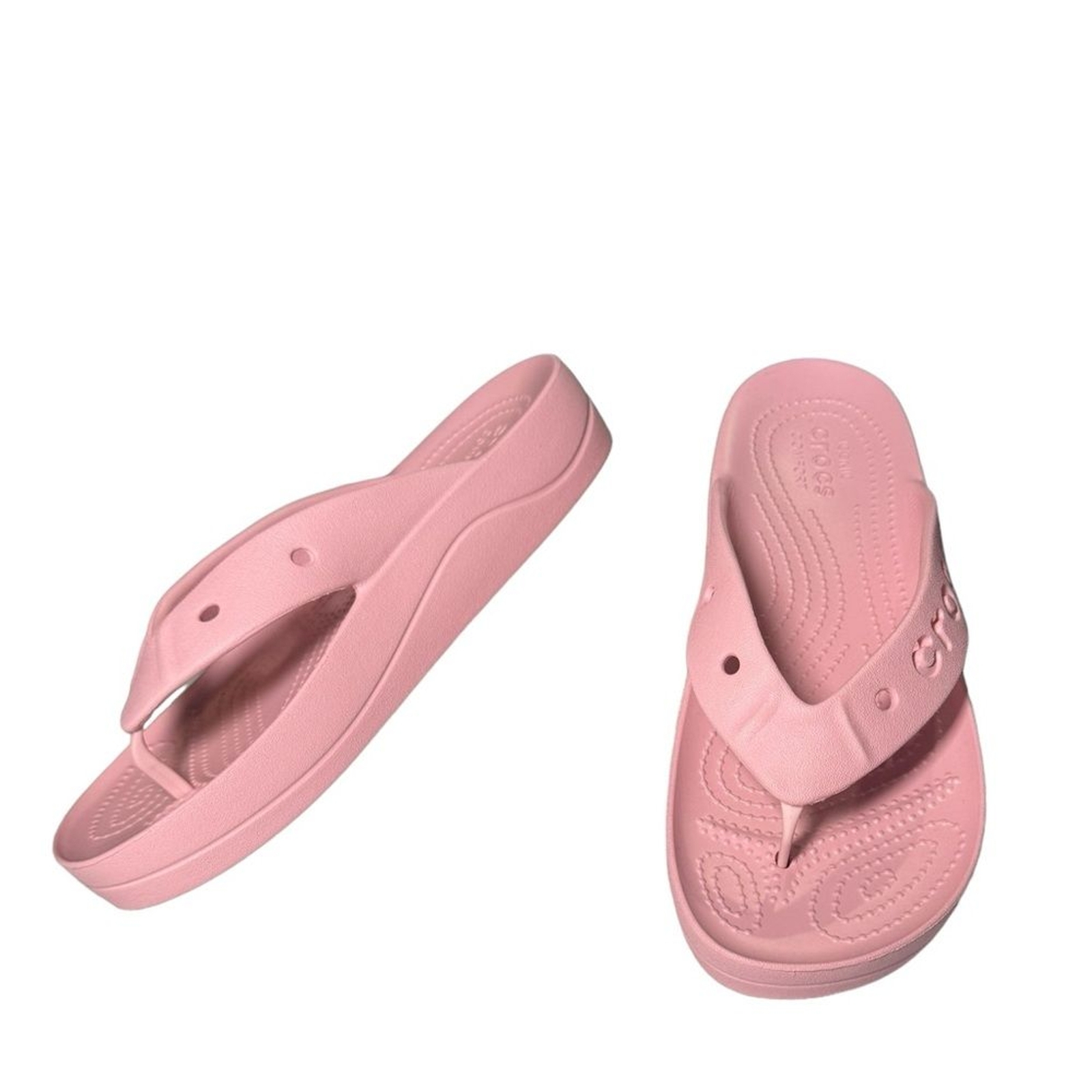 Crocs Baya Platform Flip Flop Women’s 9 Pink Blush SlipOn Sandals NWOT Rare