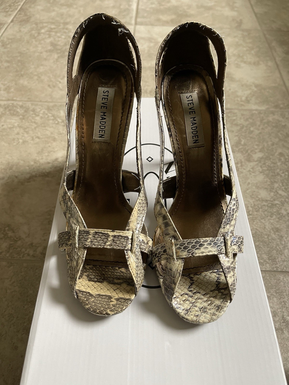 Steve Madden High Heel Sandals Snakeskin, Size 7 1/2