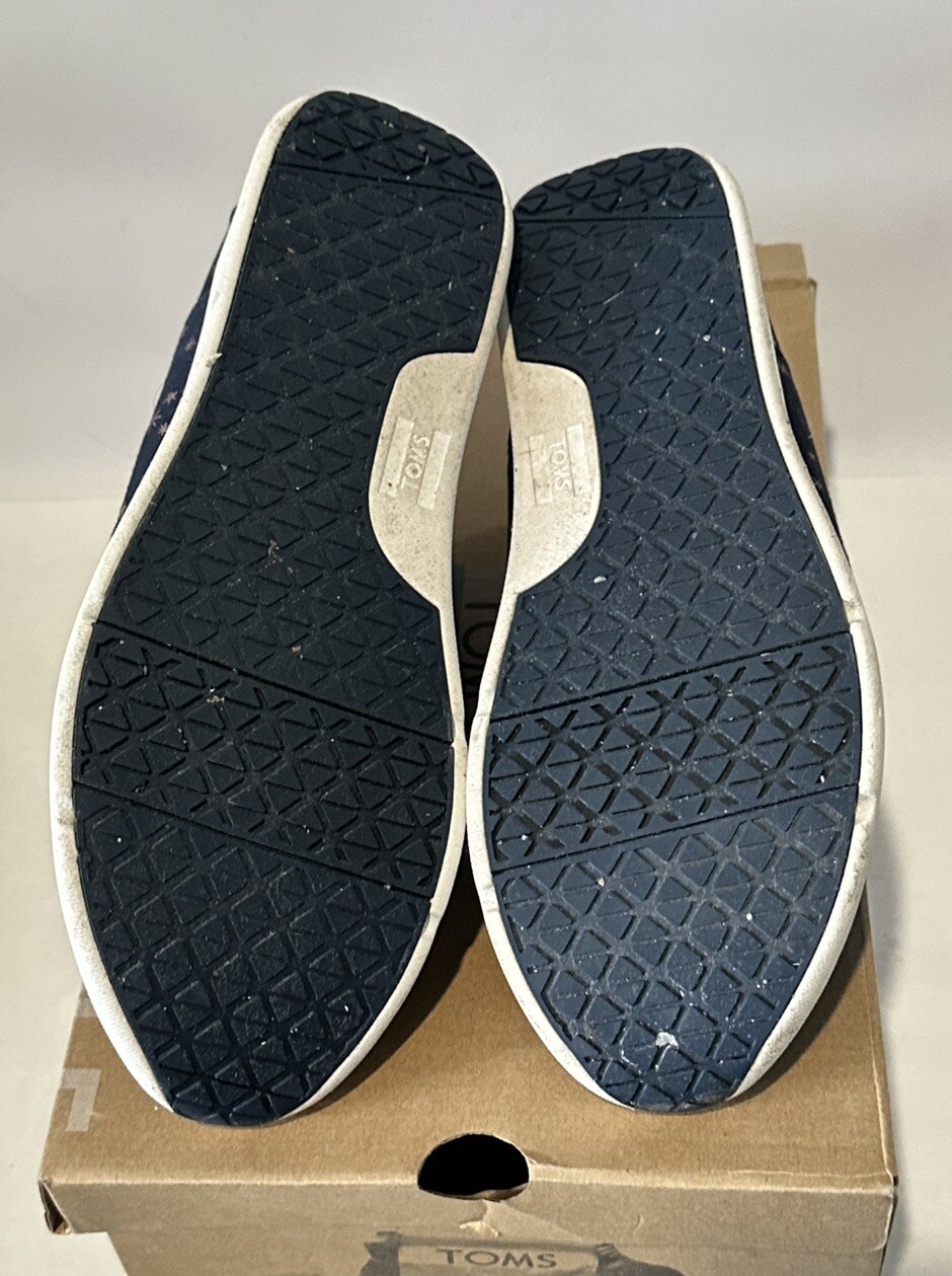 Toms Del Rey Navy Blue With Stars Sneakers Women’s Size 8 Outer space Comfy