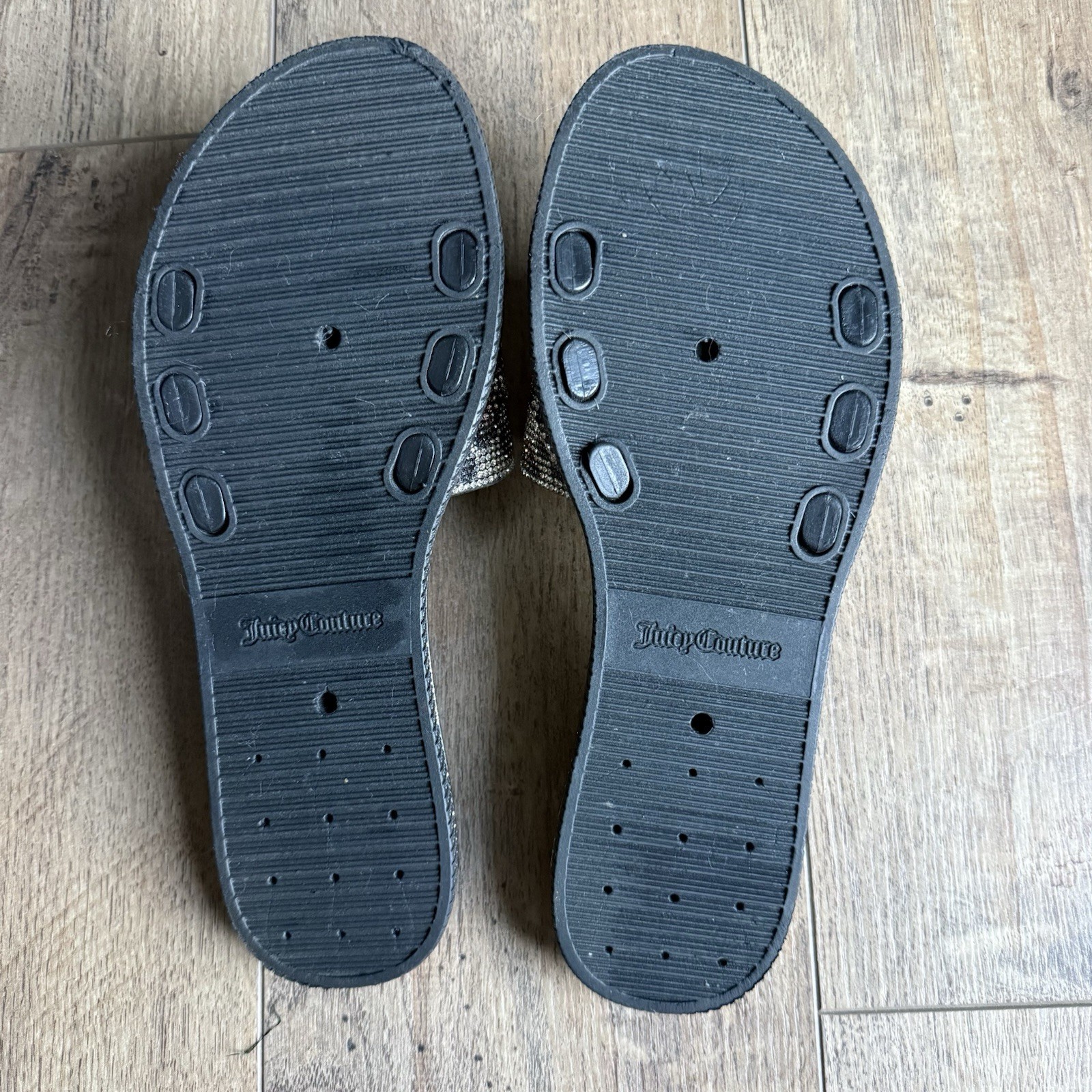 Juicy Couture «Yummy» Sandals~Leopard Blingy Beaded Slides Size 9