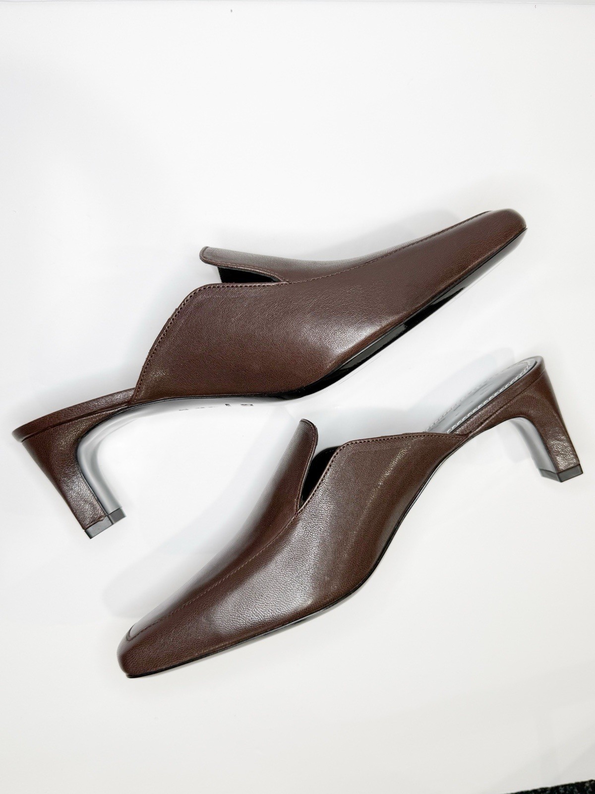 STAUD Lee Loafer Mule Espresso Lamb Leather Slip On Classic Designer Shoes 37.5