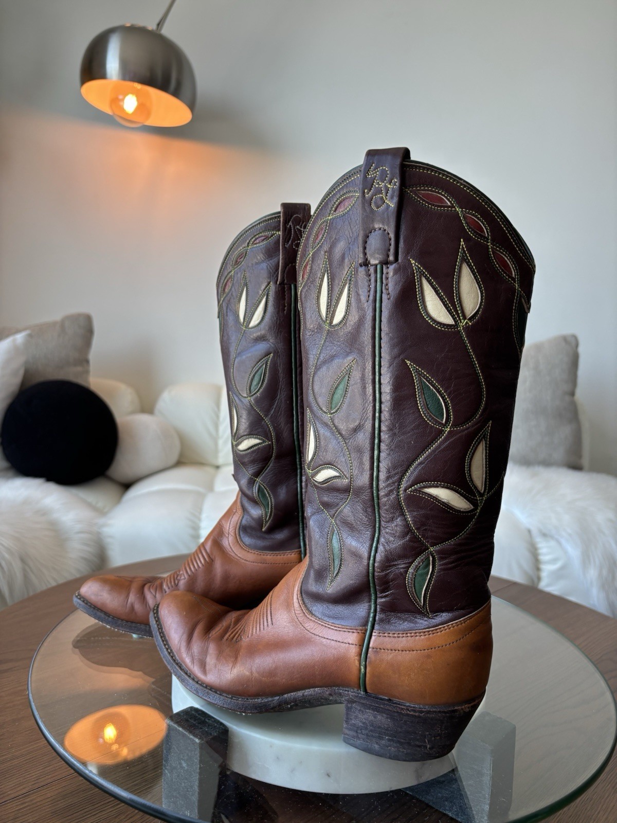 RALPH LAUREN Vintage Polo Western Cowboy Boots Gorgeous Collectibles Size 7.5