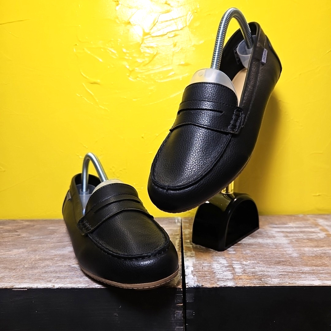 NEW London Fog Women’s Manuka Faux Leather Slip-on Flat Loafers Black Size 8.5M