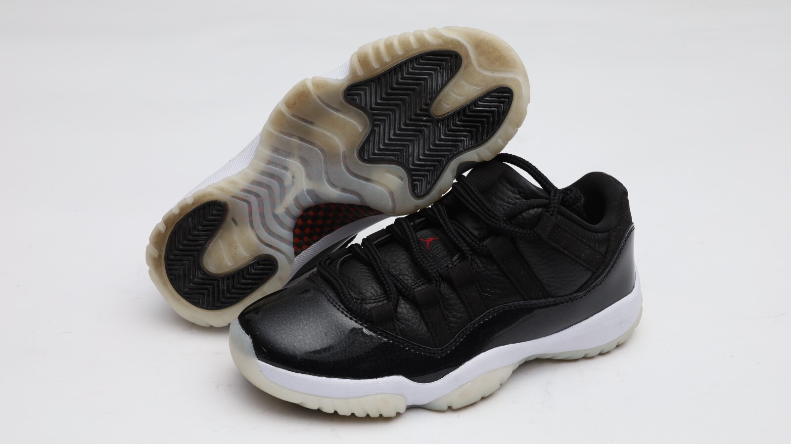 Jordan 11 Low GS Retro 72-10 Black Red Womens Sneakers Size 5/US 6.5