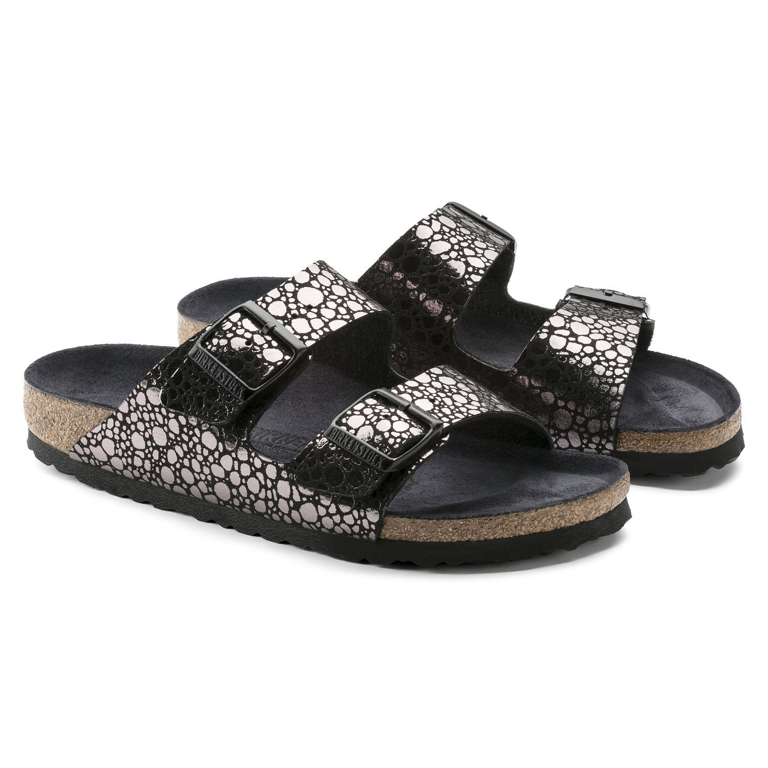 Birkenstock Birko Flor ARIZONA Metallic Stones Black BNIB 1008871 & 1008872