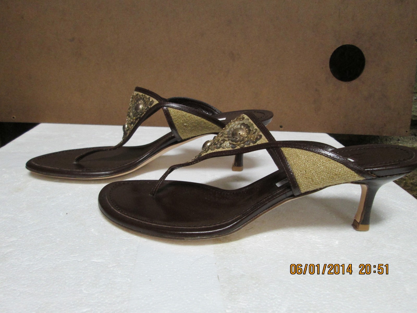 Oscar de la Renta Leather Heeled Sandals 37.5