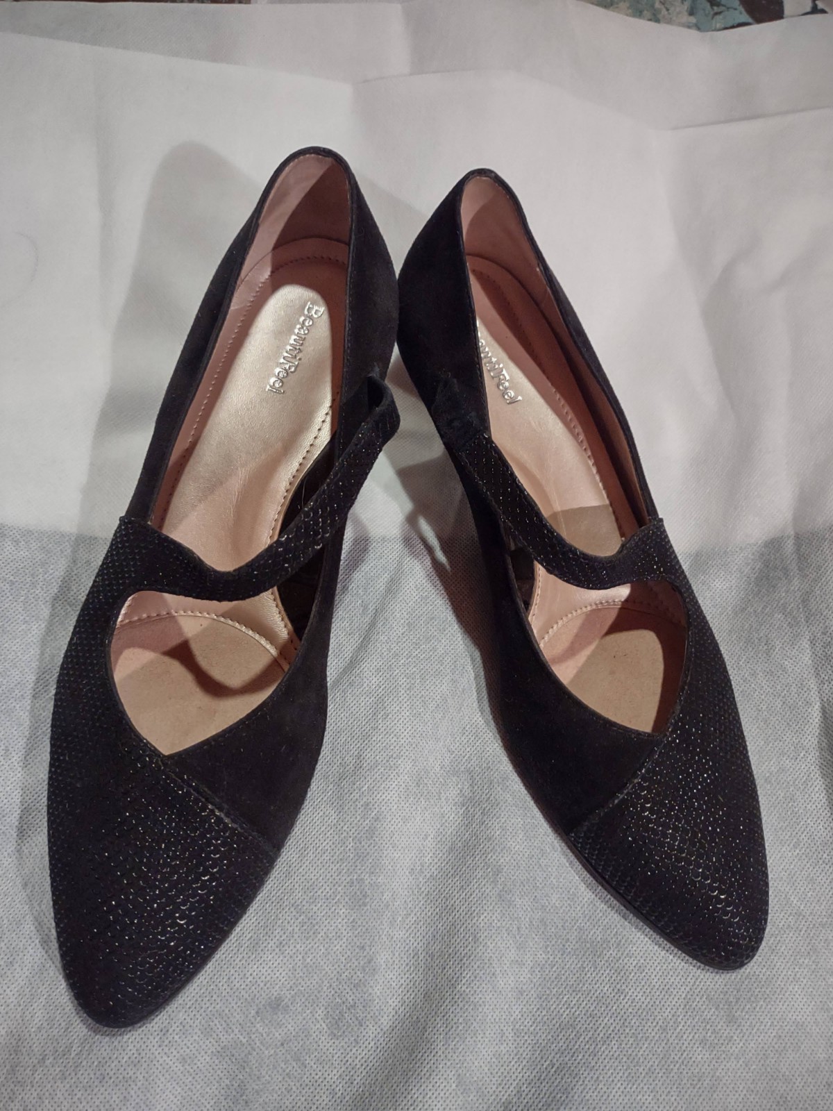 Beautifeel Snake Pattern And Suede Heels