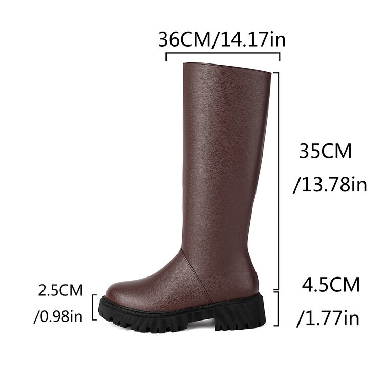 Women’s Faux Leather Mid Calf Knee High Boots Knight Riding Club Western Shoes