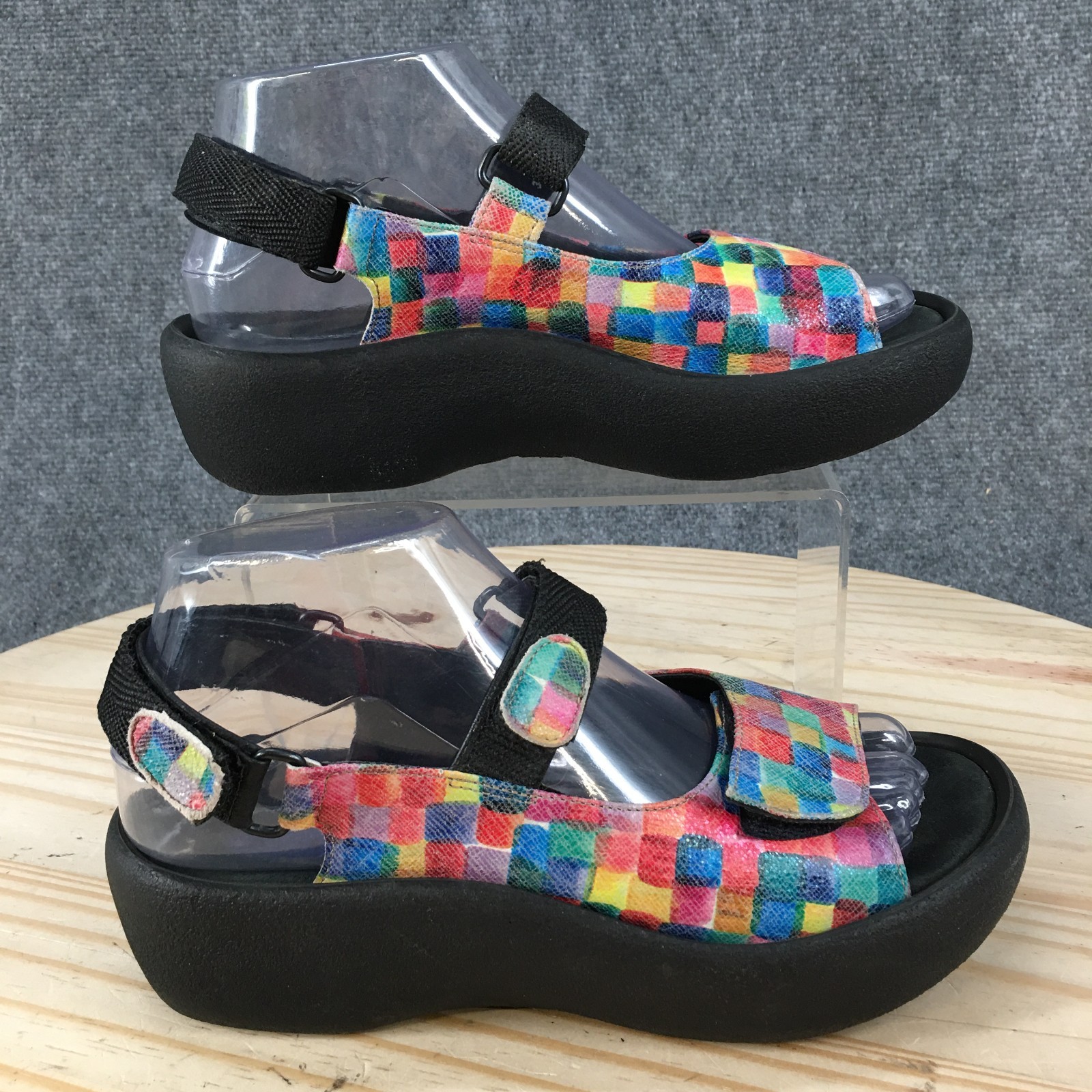 Wolky Sandals Womens 37 Jewel Orthopedic Platform Hook Loop Comfort Multicolor