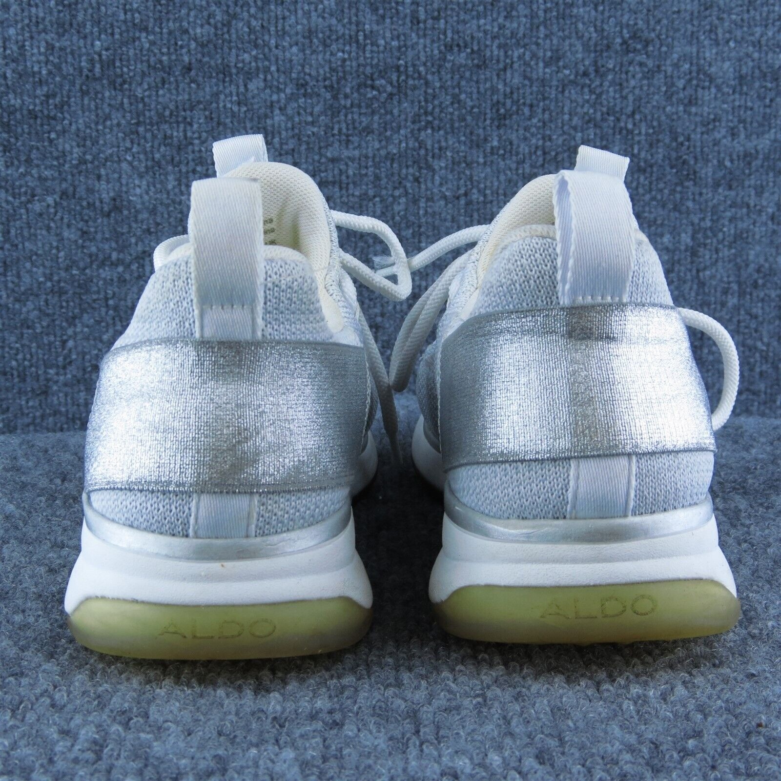 Aldo Women Sneaker Shoes White Fabric Lace Up Size 6.5 Medium (B, M)
