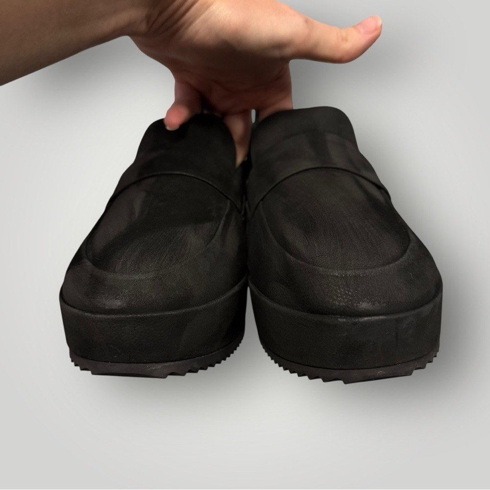 Eileen Fisher Max wedge loafers Nubuk Black Sz 9