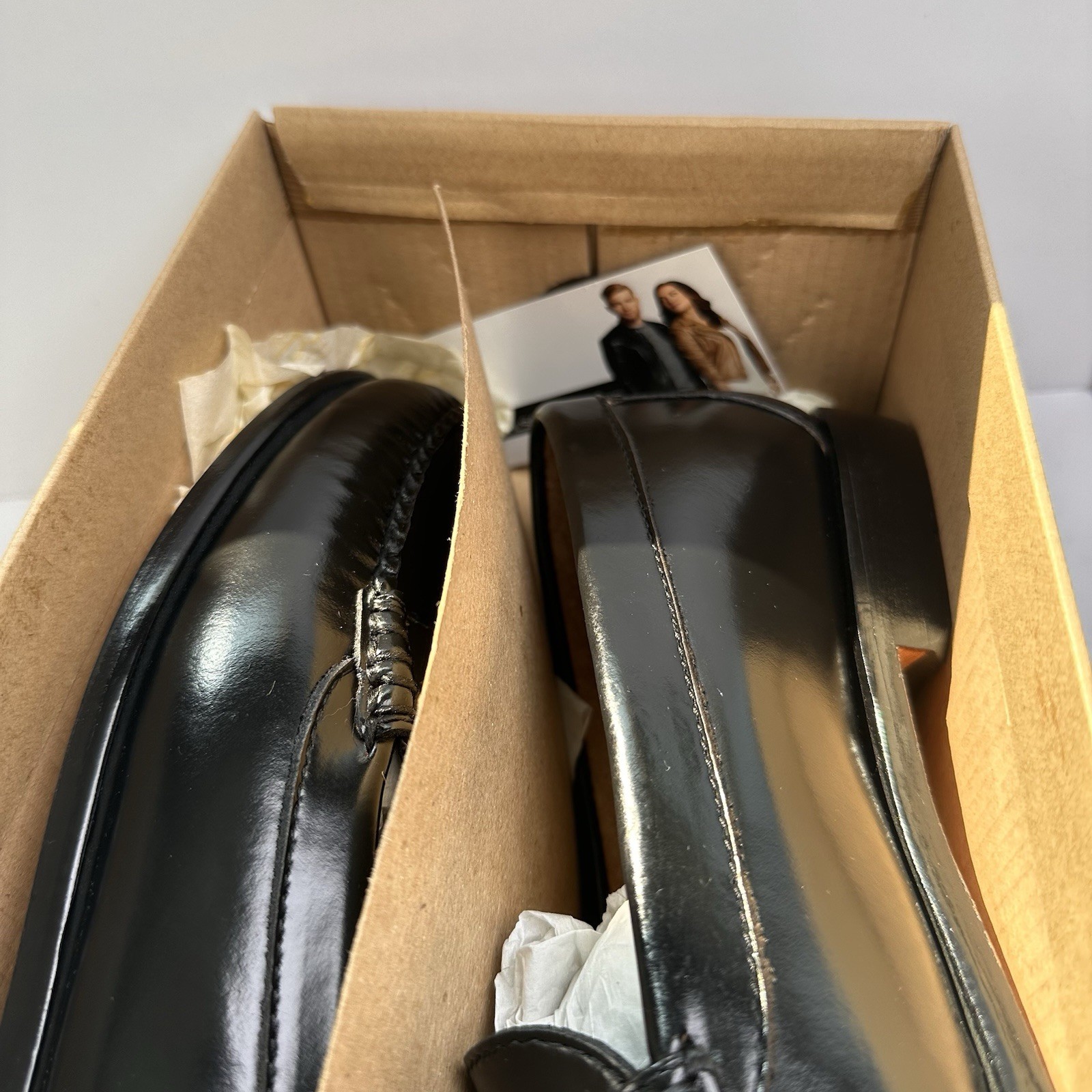 GH Bass Weejuns Penny Loafers Black Leather Shoes Womens Size 8.5 W 4005-001 NIB