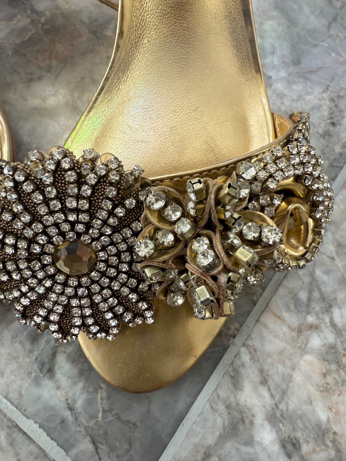 Sophia Webster Lillico Crystal Embellished Sandals sz 37.5/ 7.5