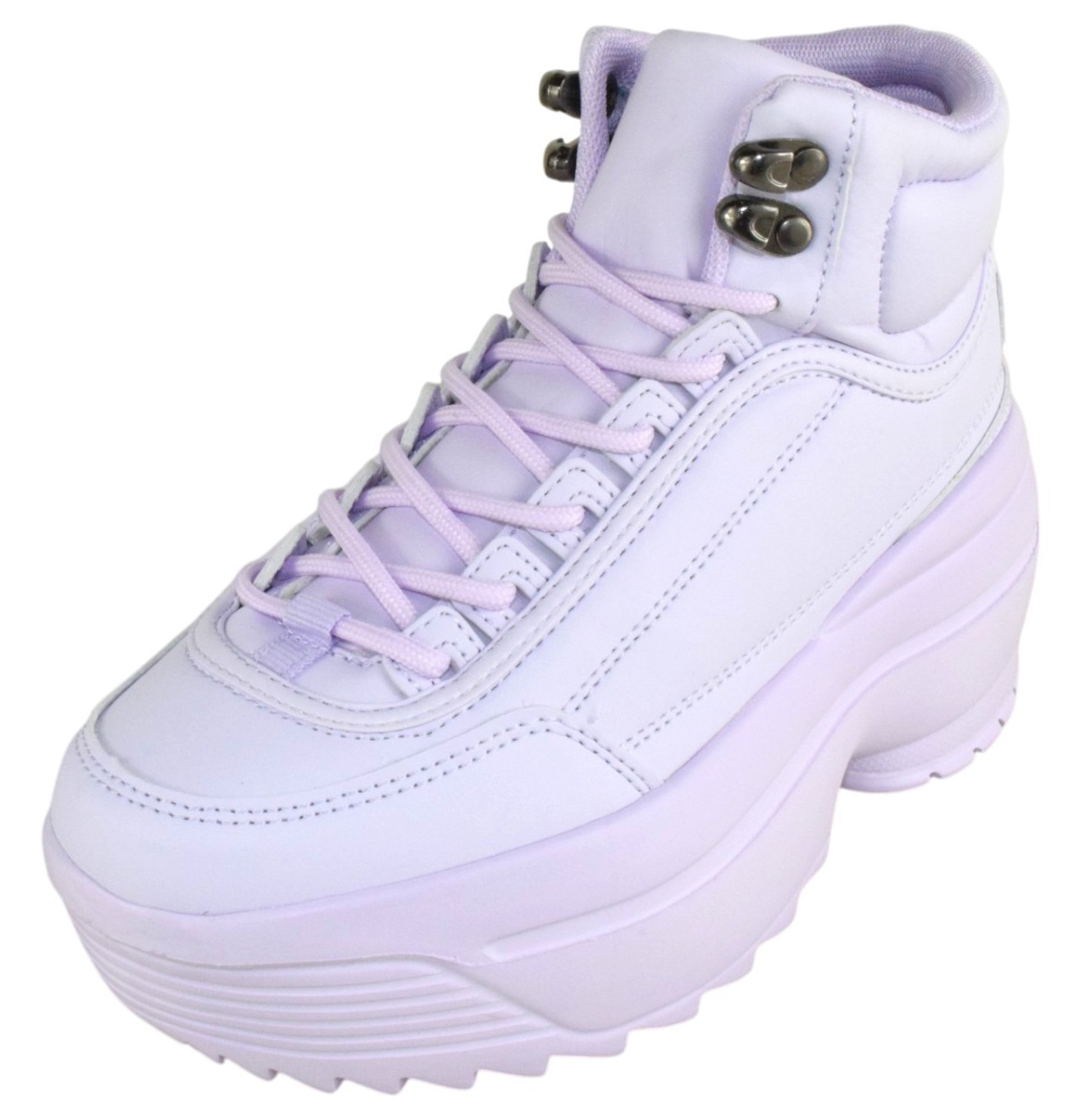 Berness Women Platform High Top Sneakers Chunky Lug Sole Ankle Boots MACY Purple