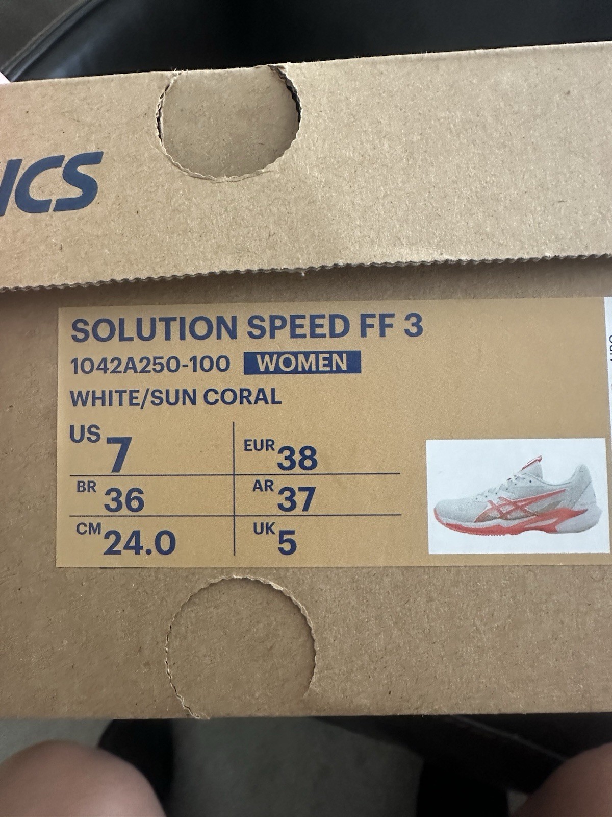 ASICS Solution Speed FF 3 Women’s Tennis Shoes White/Sun Coral