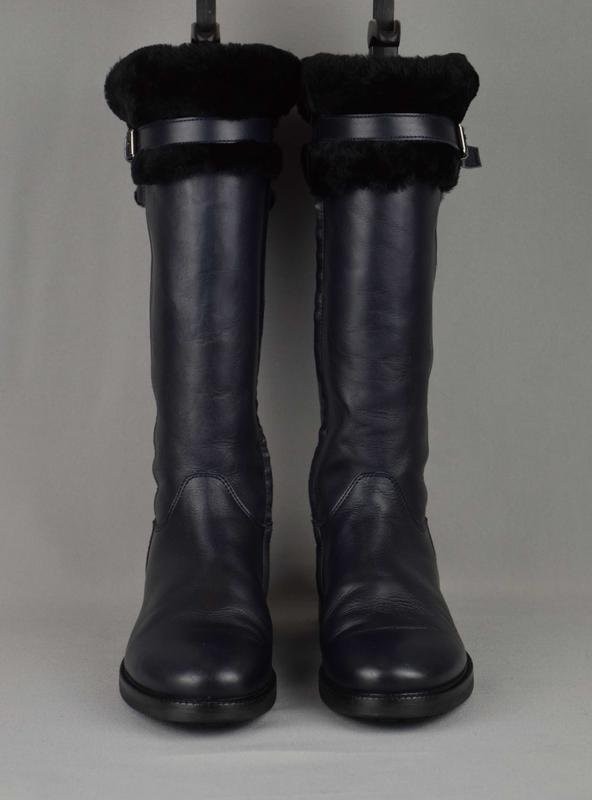 women bally boots navy leather 37