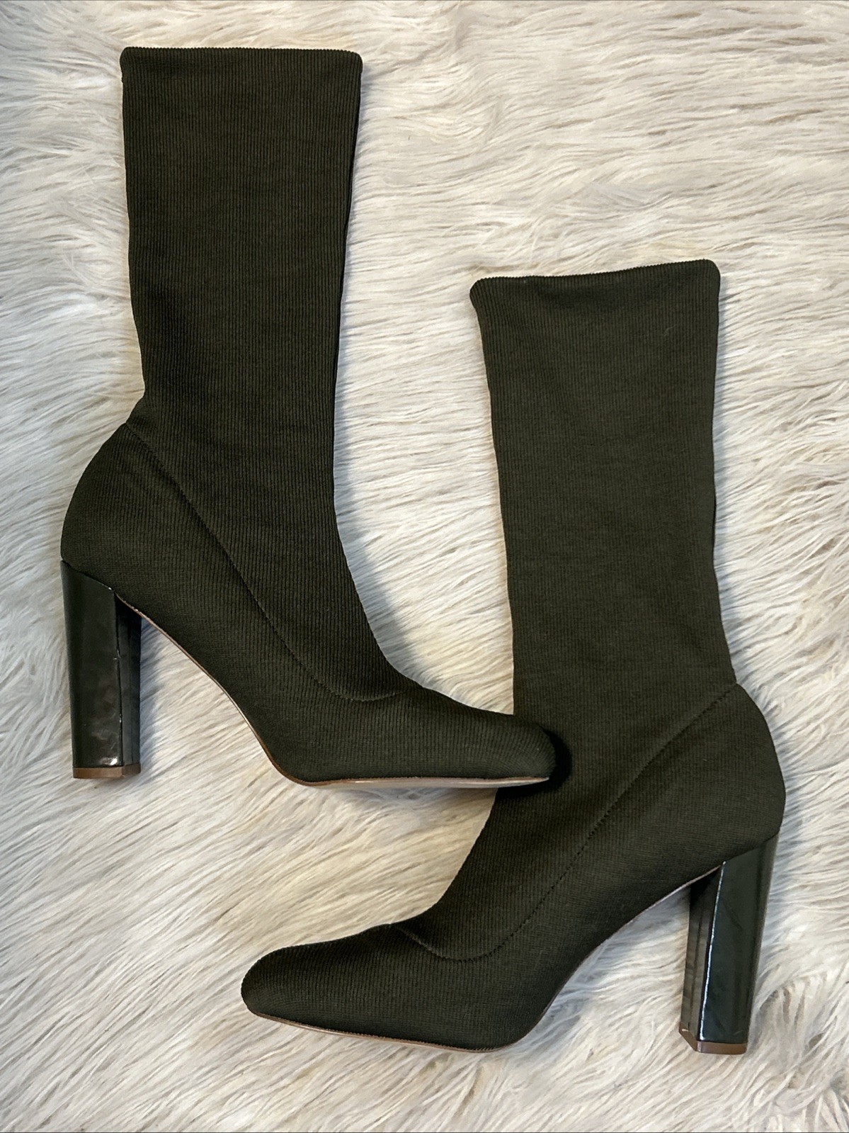 Madden Girl Andie Olive Green Mid Calf Stretchy Slouch Tall Boots Size 10