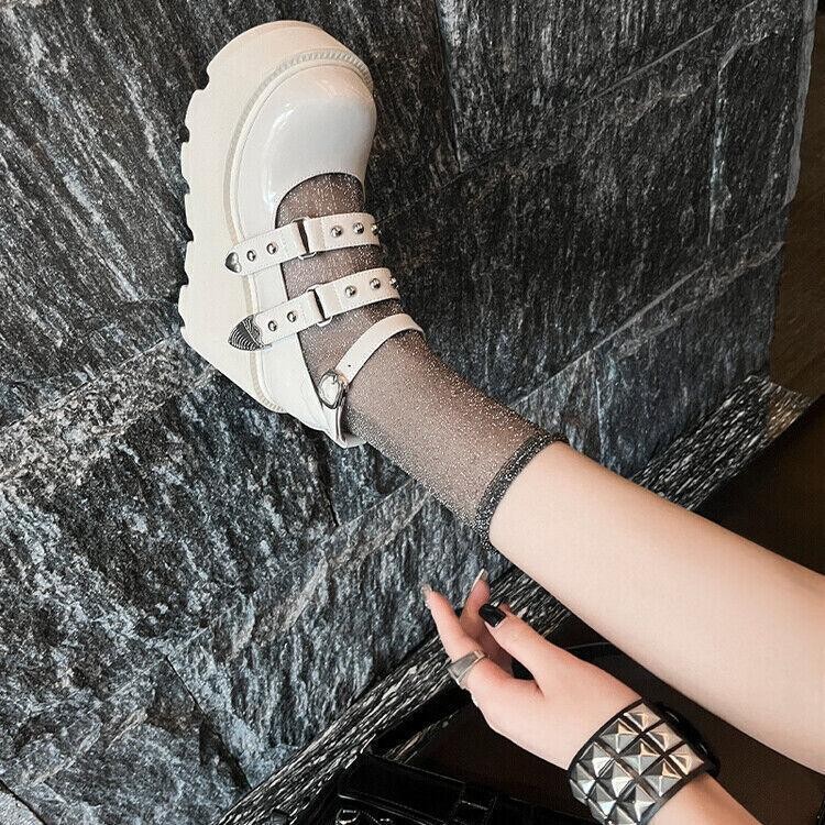 Fashion Women’s Platform High Wedge Heels Shoes Punk Casual Club Dress Mary Jane