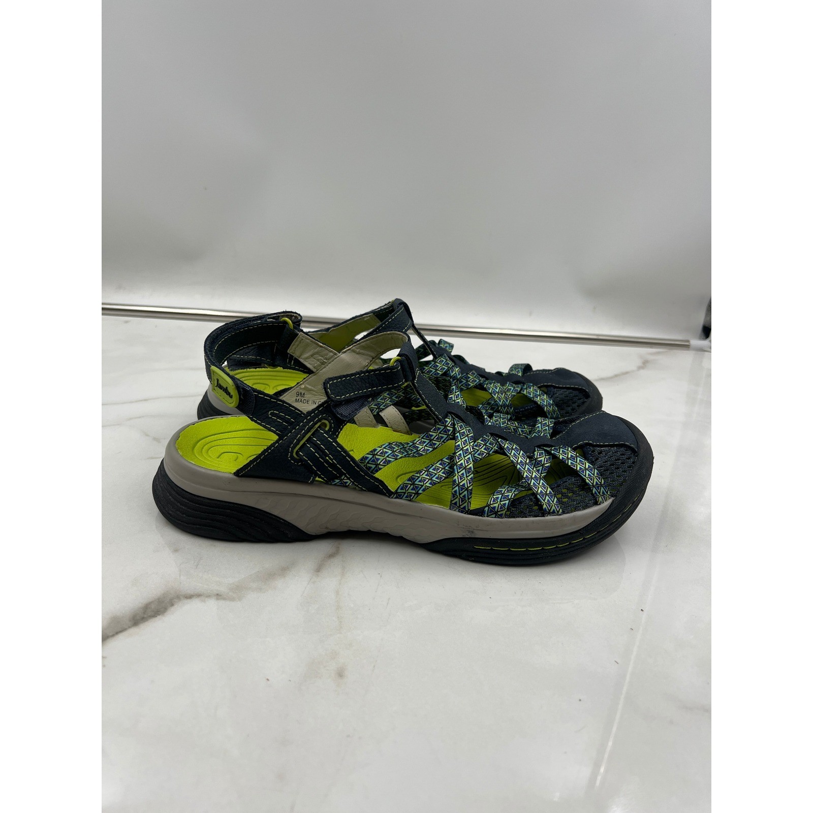 Jambu JBU Hiking Shoes Sandals Womens 9 Navy Blue Lime Green Adventure Water
