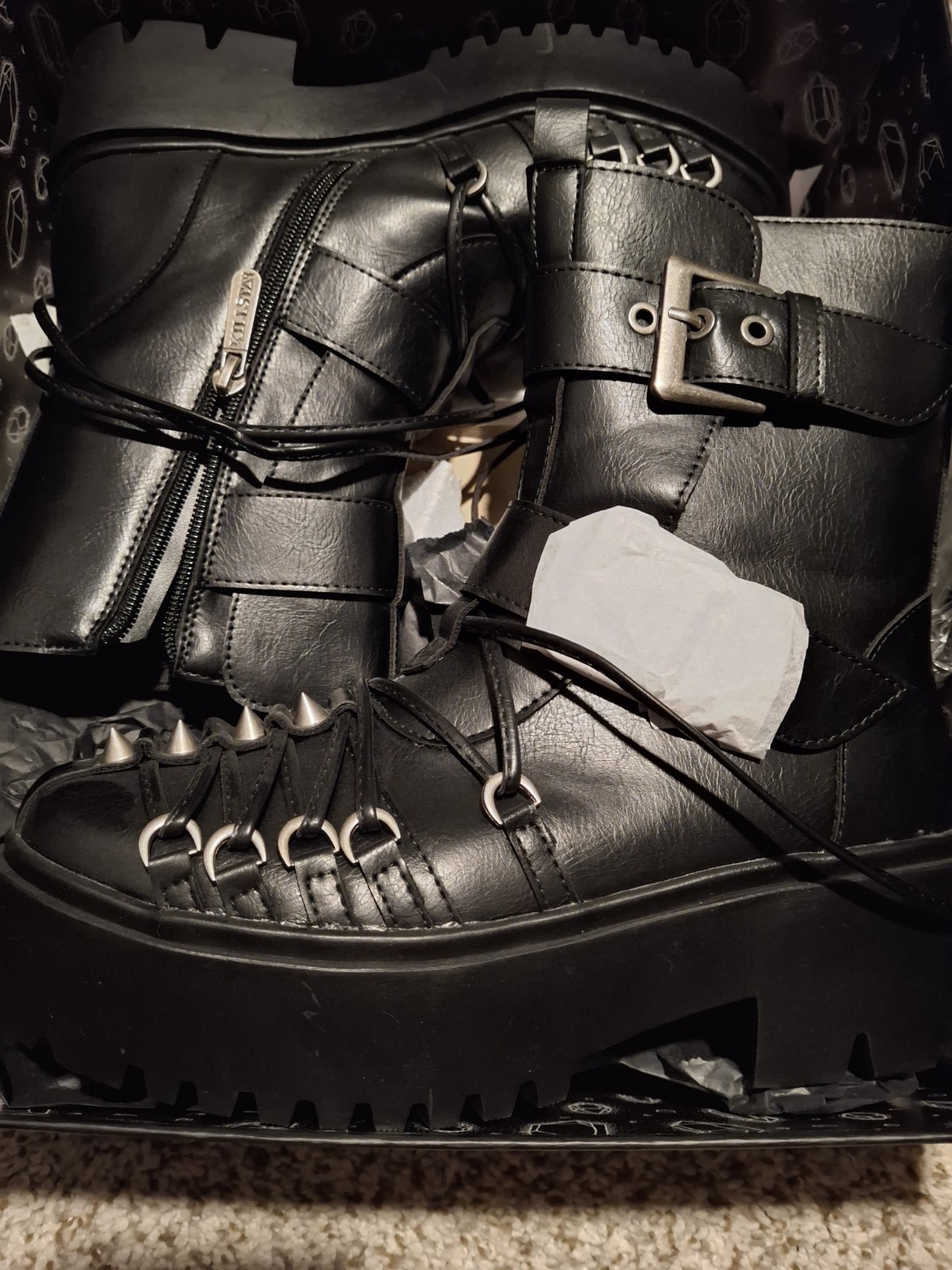 Killstar Gloom Buckle Boots Women’s size 7 *Please Read Description*