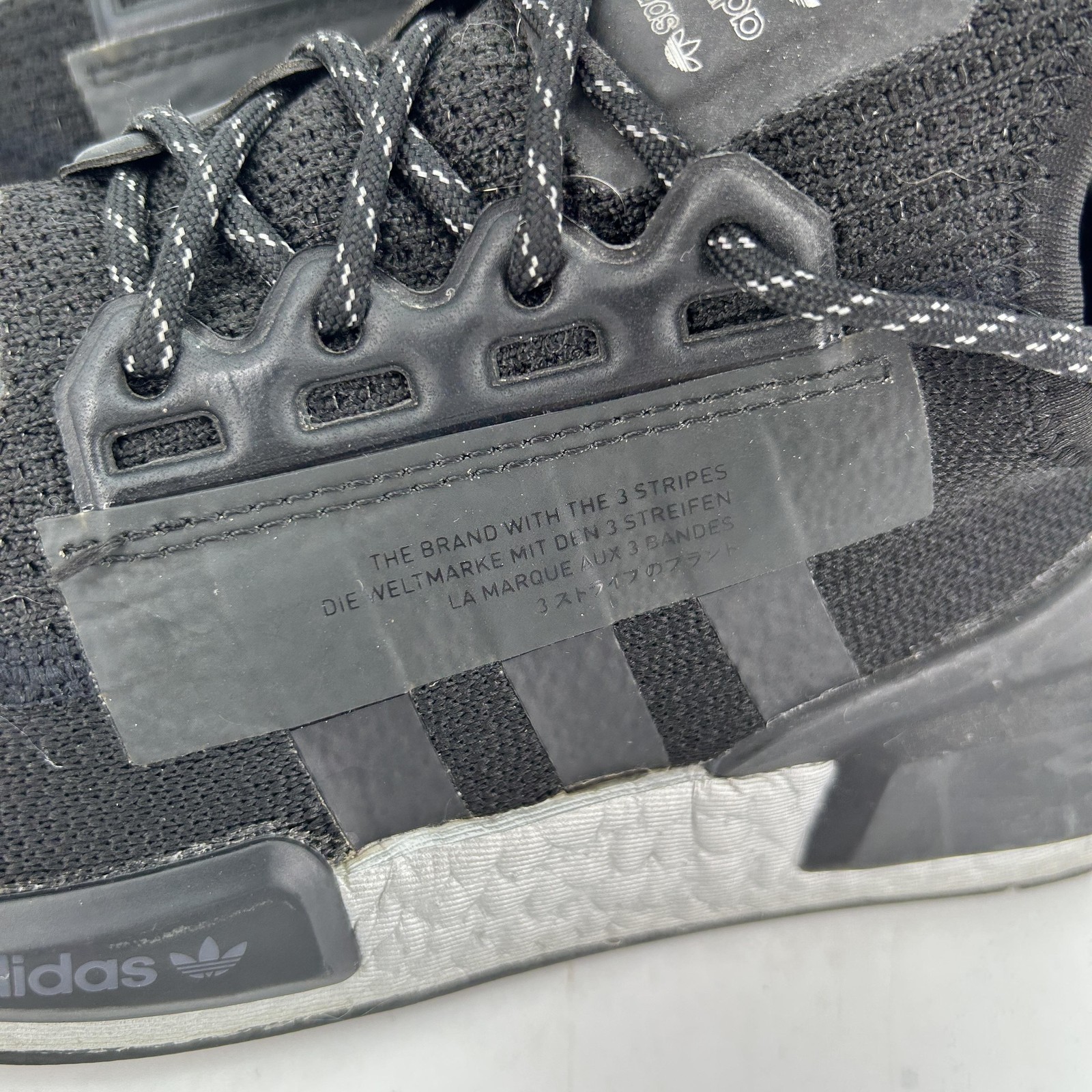 Adidas Shoes Womens Size 7.5 NMD R1 V2 Black Silver Boost Mesh Sneakers FW5449