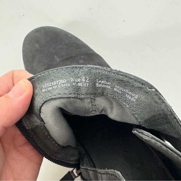 Dansko Black Leather Wedge Heel Ankle Booties Size 42
