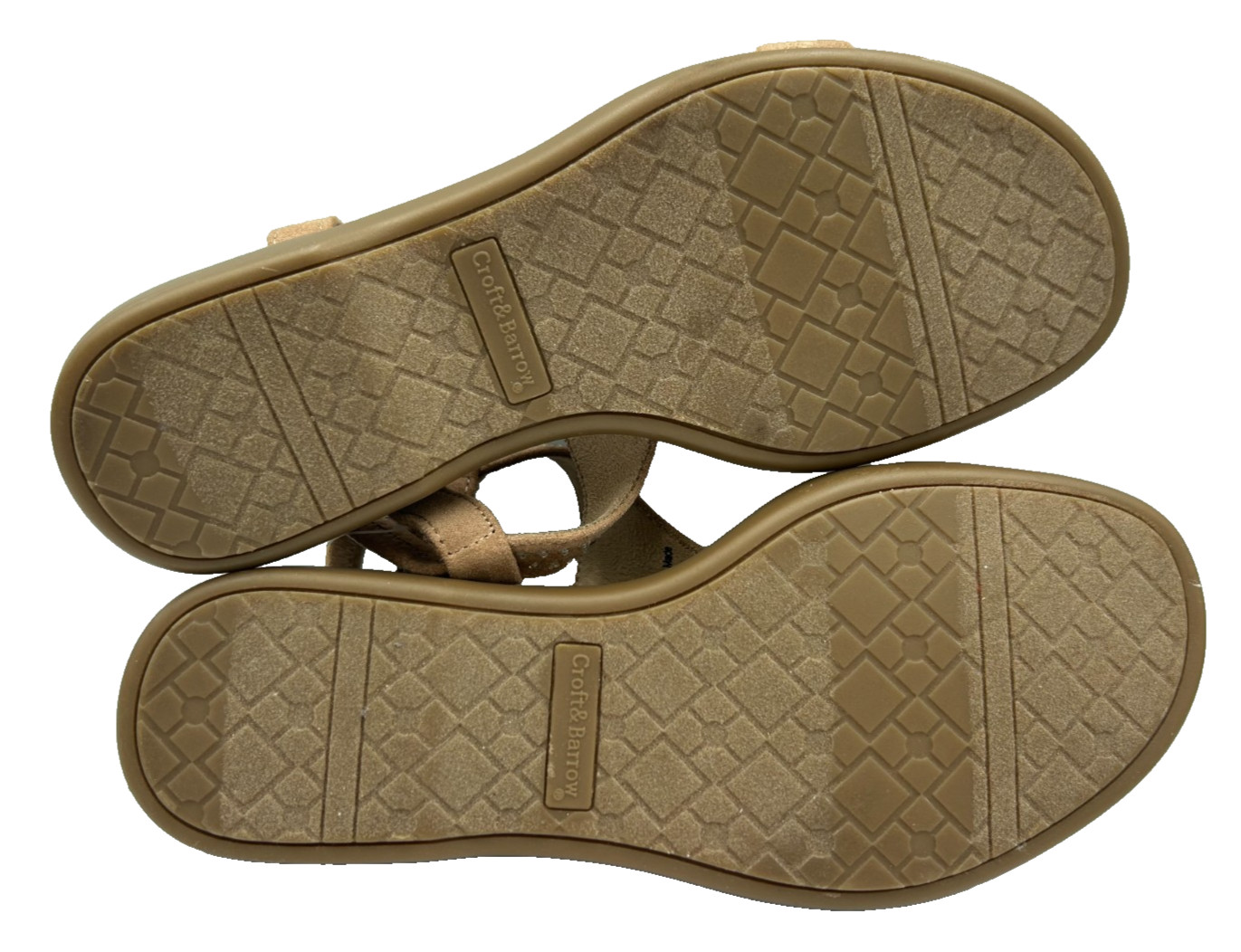 Croft & Barrow Women’s Jeweled Slip On Strappy Sandals Taupe Size:9 155D
