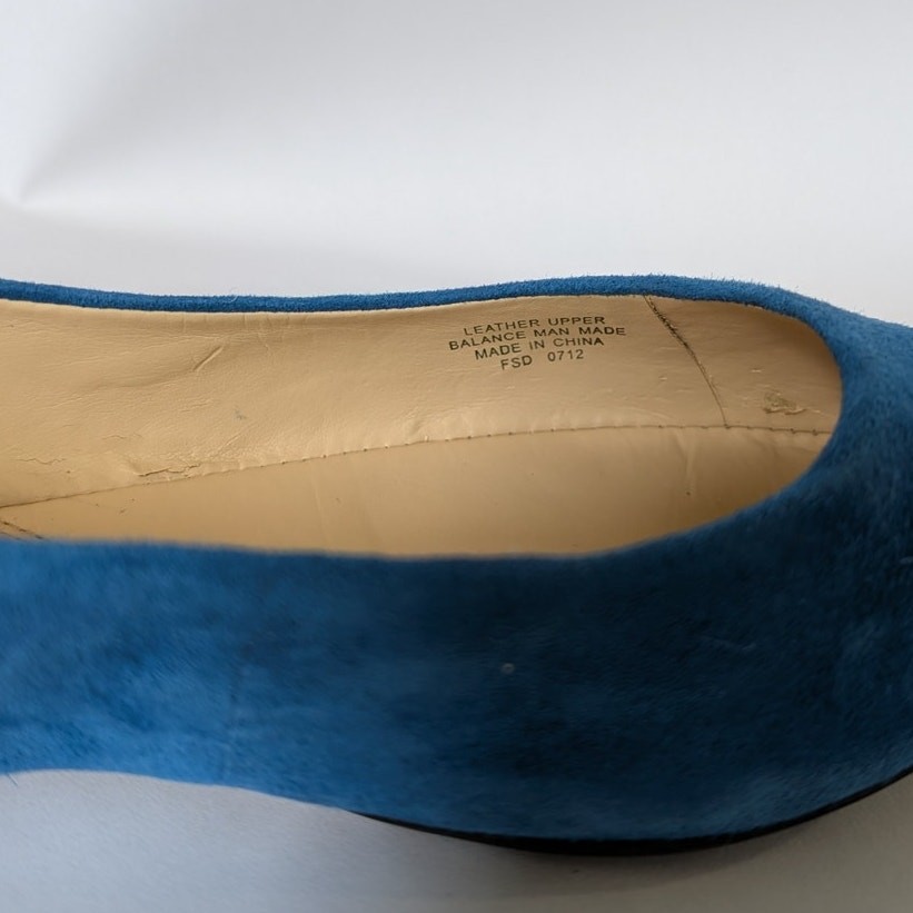 NWT Genuine Leather Enzo Angiolini Eashiana Blue Suede Ballet Flats Size 8.5
