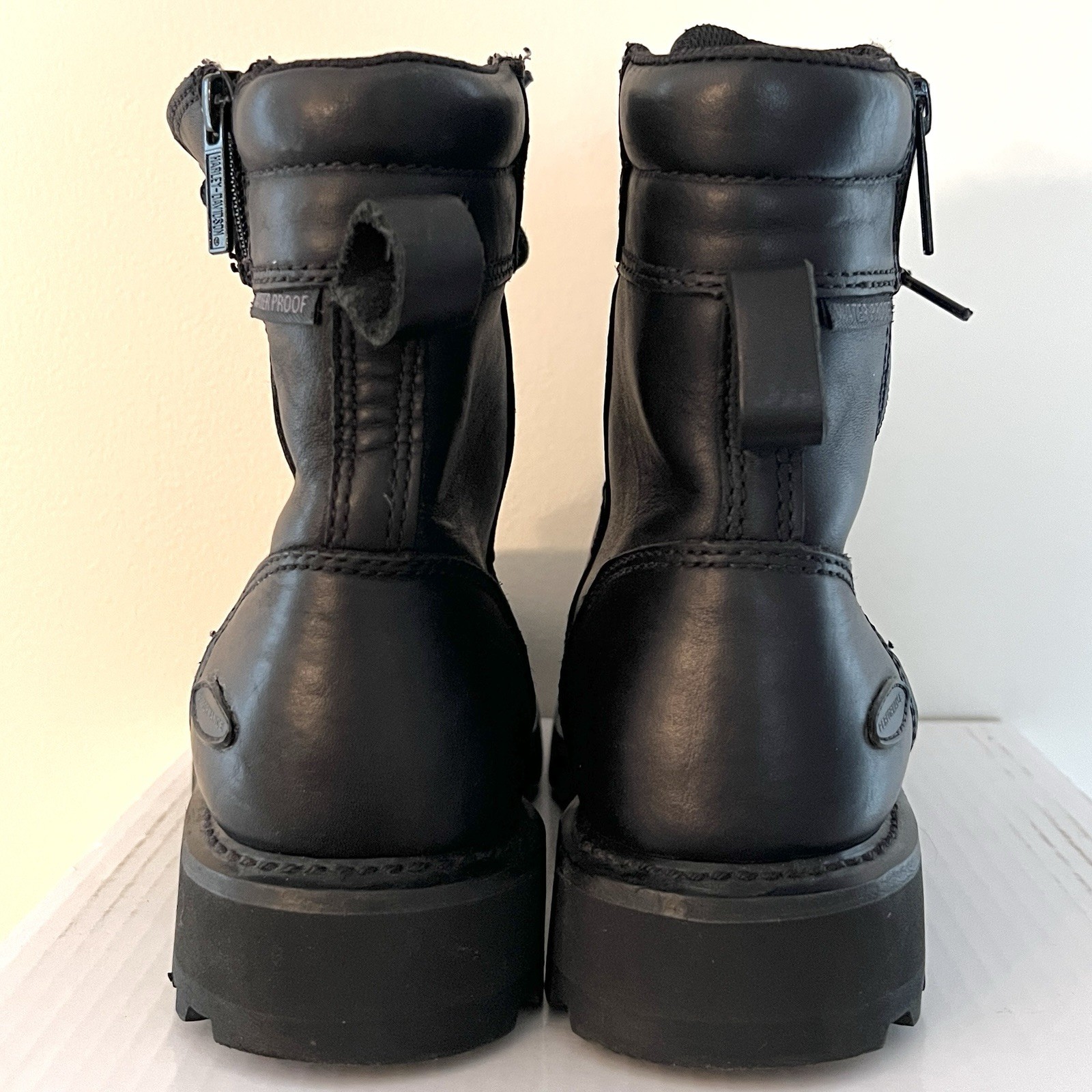 Harley Davidson Jenell Black Leather riding Boots D87031 Waterproof Women’s 8.5