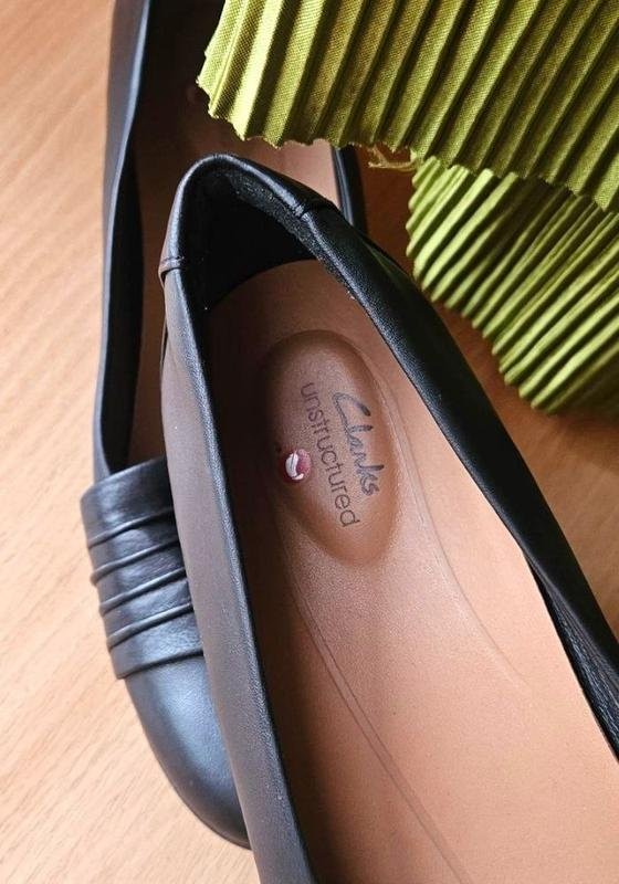 women clarks loafers black leather 41 #7B3Q