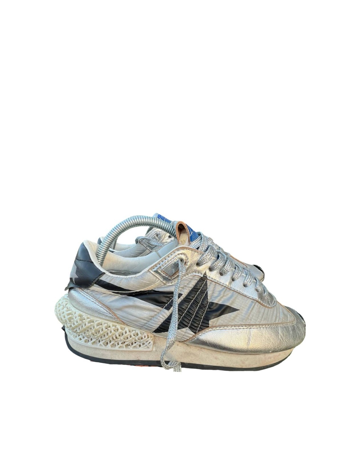 Golden Goose Marathon R Silver Metallic Sneakers EU 37 US 7 Made in Italy