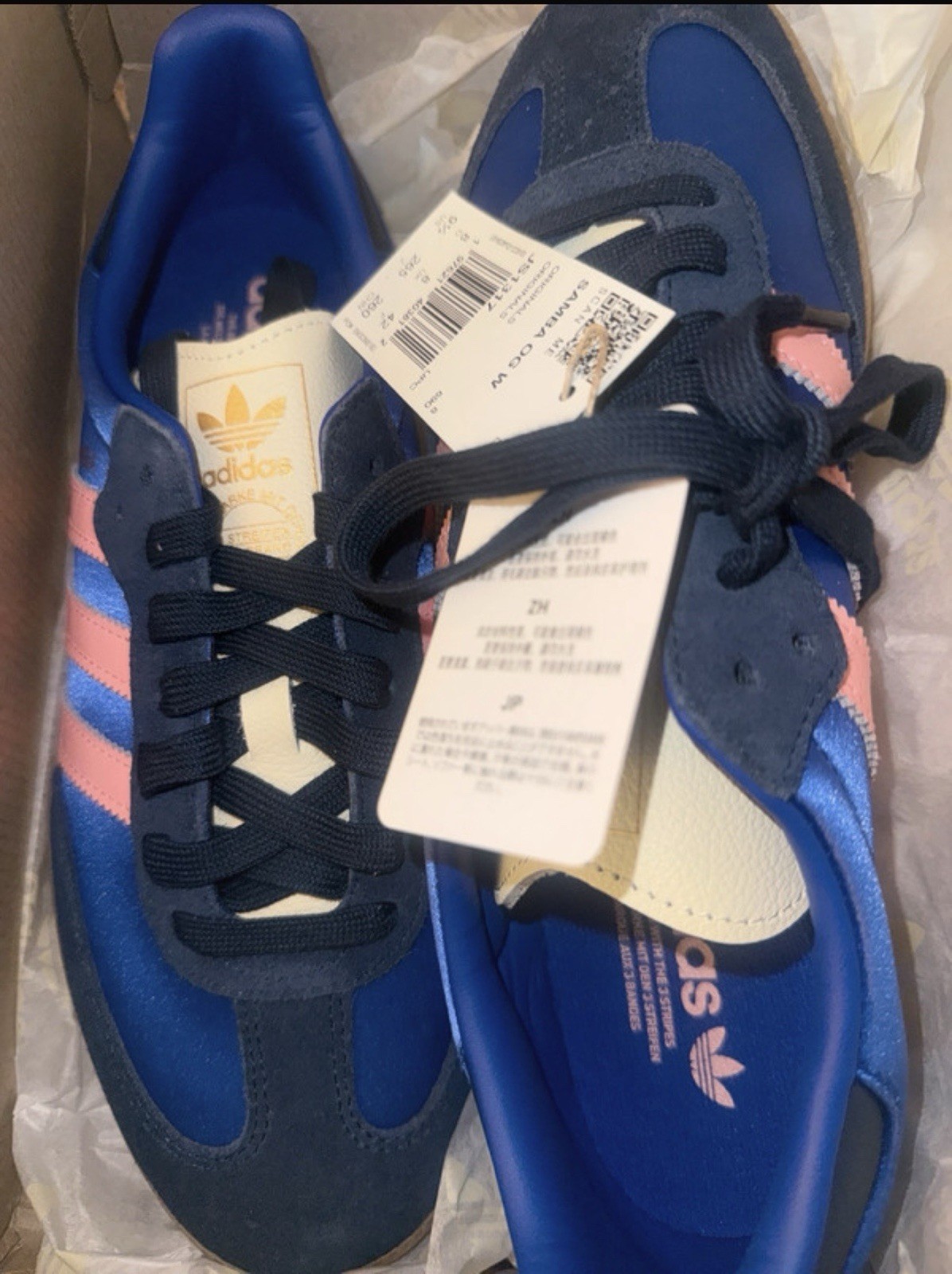 adidas Originals Samba OG Blue/Pink Suede Gum Sole Low Top New w/ Box