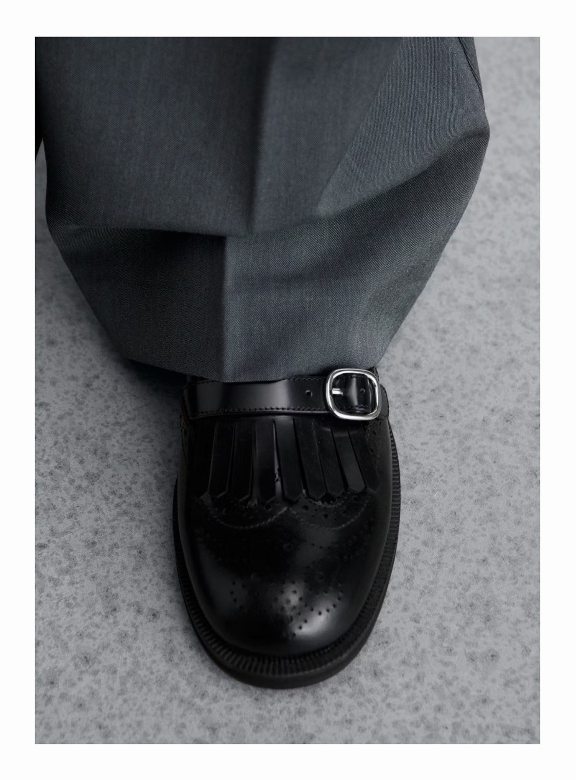 Mango MNG Black Smooth Leather Double Buckle Kiltie Loafer Women’s 9.5 NIB