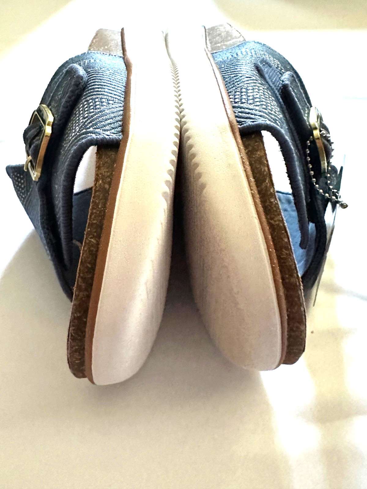 NEW Skechers Womens Lifted Comfort Restless Wave Sandal / Slide, Navy, Sz 7