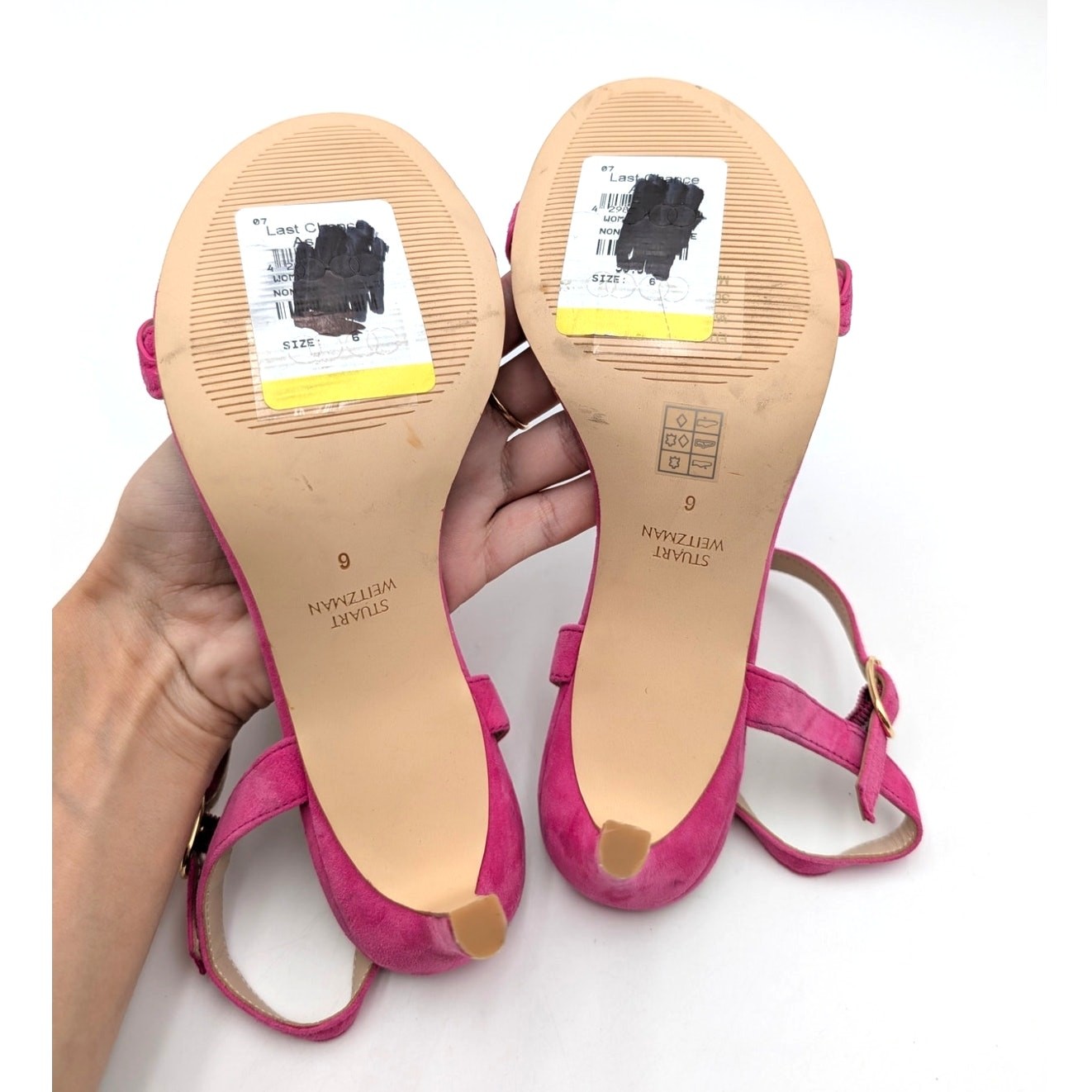 Stuart Weitzman Dancer Twistie Suede Sandal Women’s Pink Size US6 EU36.5