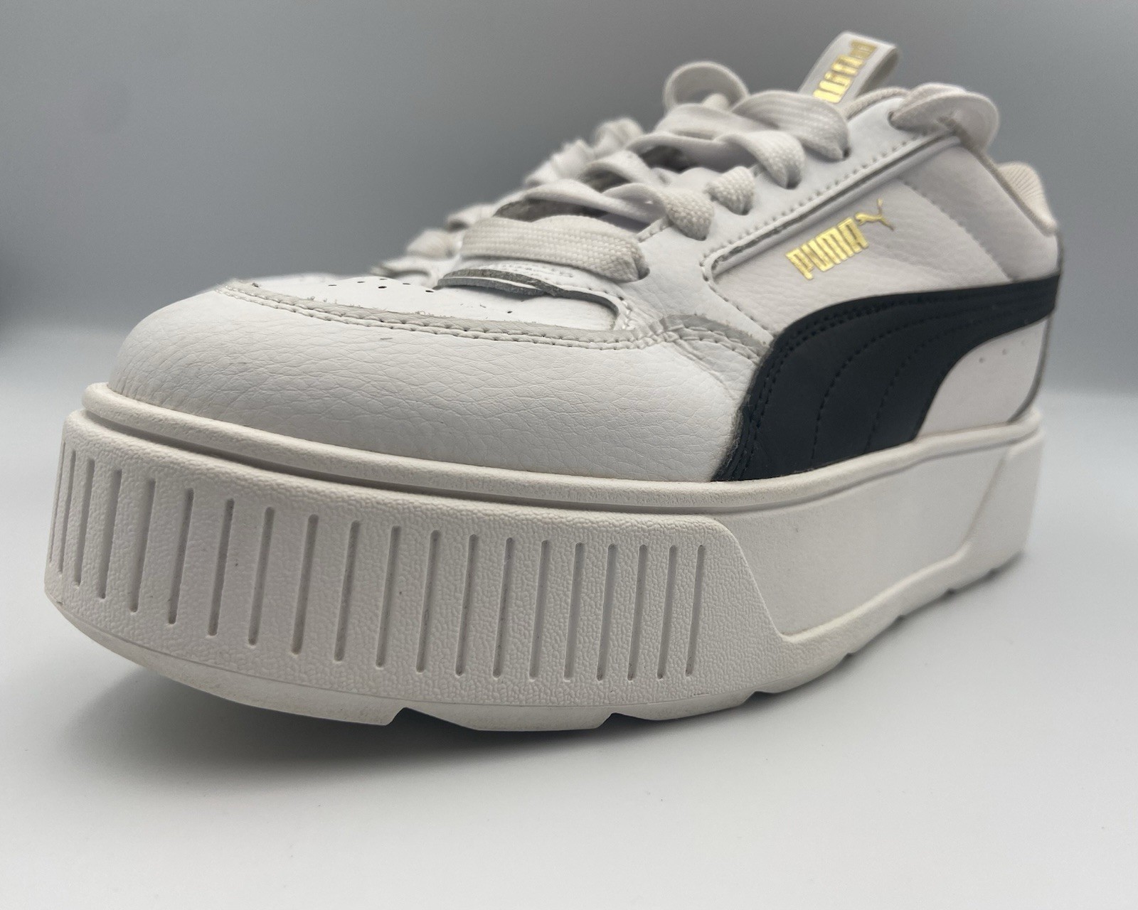 Puma Karmen Rebelle Women’s White/Black/Gold Platform Sneakers US 7 – 387212-02