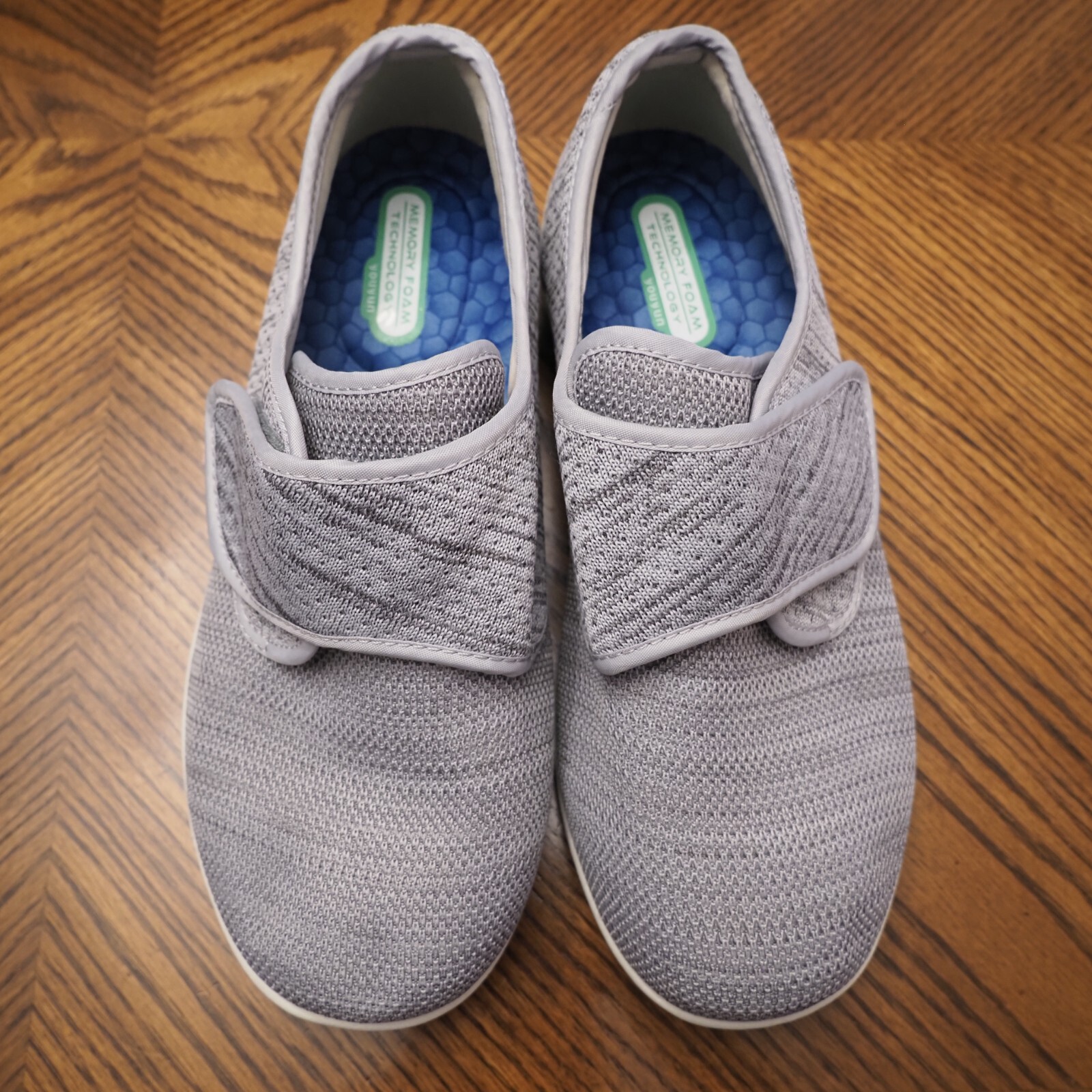 New YOUYUN Memory Foam Technology Gray Mesh Diabetic Unisex Shoes Size M-9 /W-10
