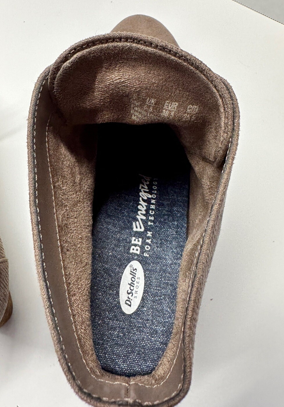 Dr. Scholl’s Women’s Dakota Booties Brown Microfiber Suede Tie Wedge Size 8.5 W