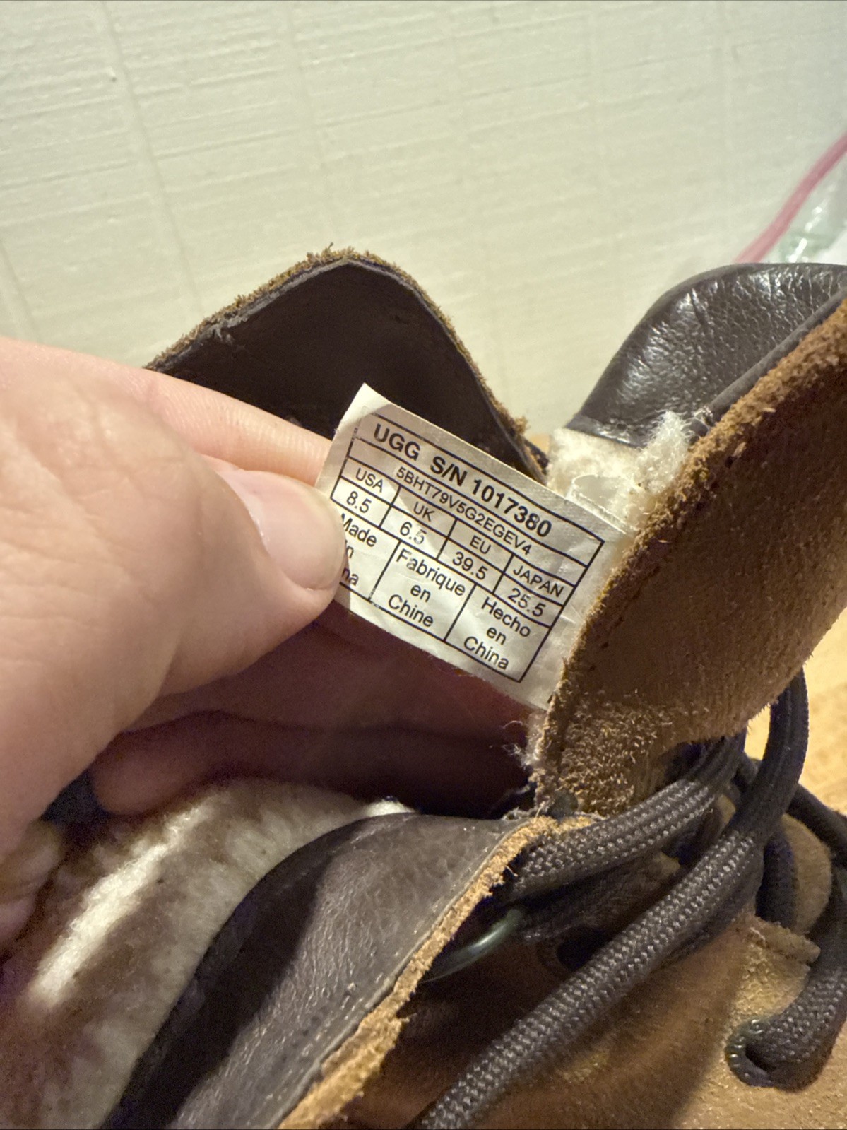 UGG Women’s Hapsburg Duck Boots, Size 8.5 W, Brown Leather, Waterproof Shearling
