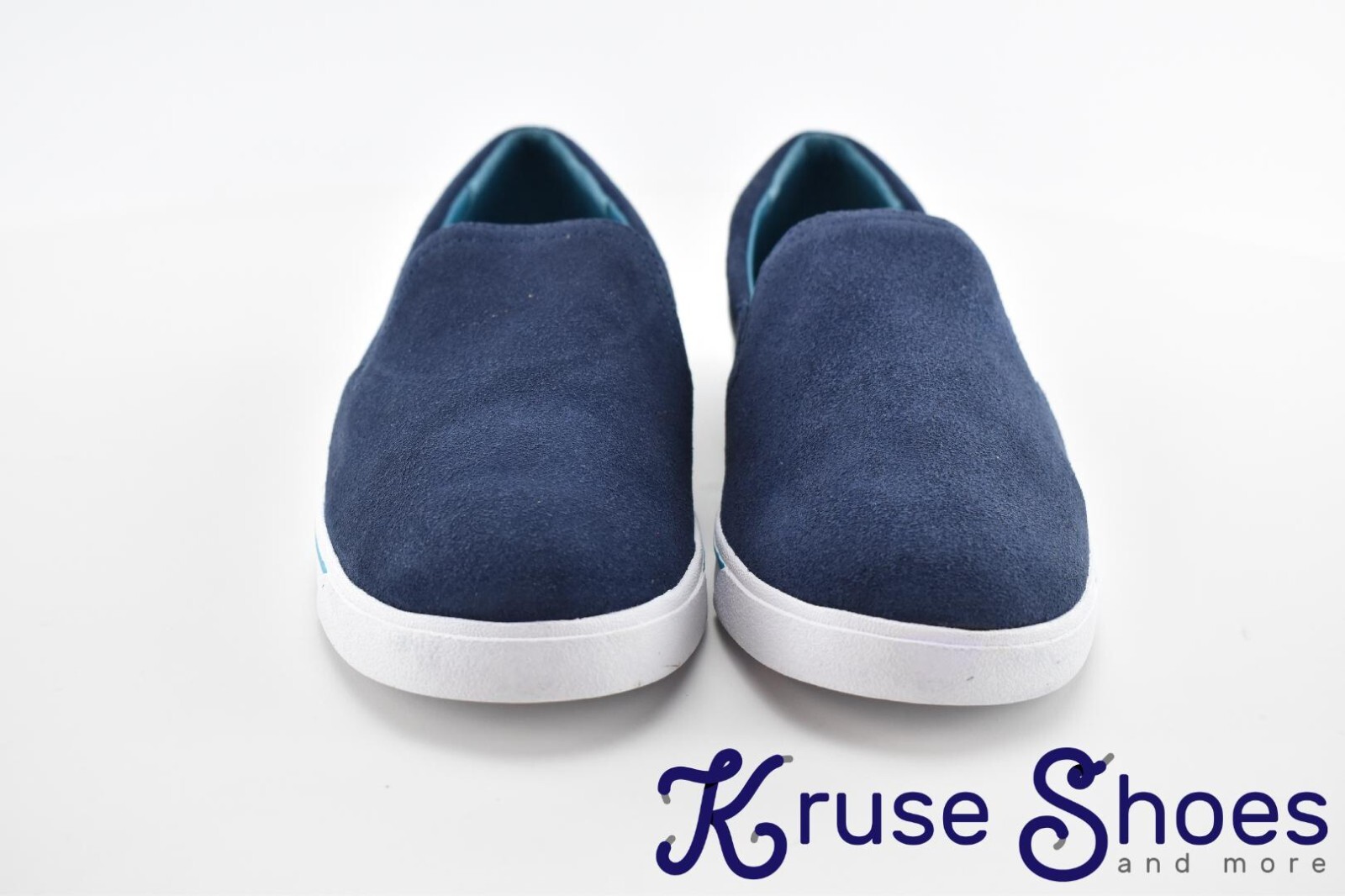 Lands’ End Women’s Canvas Leather Slip-On Sneakers «Deep Sea» Size 7B