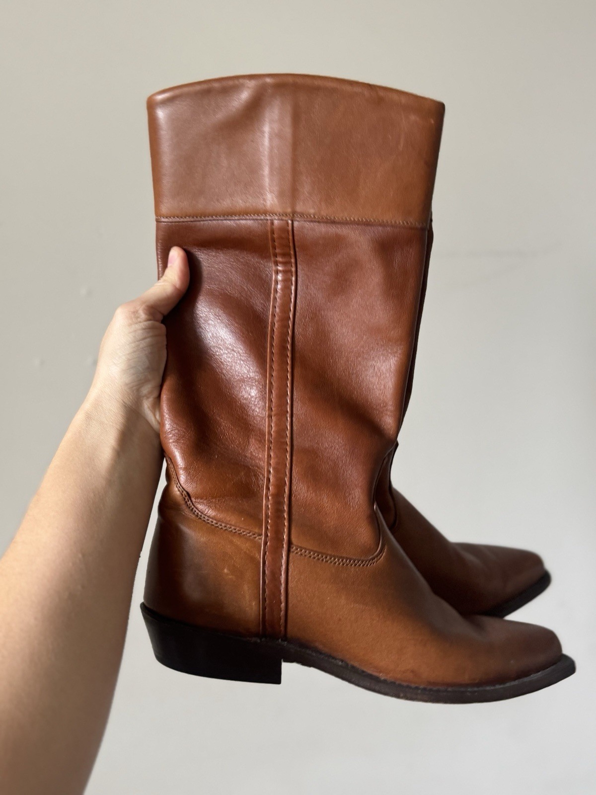 Vintage Leather Wrangler Women’s Riding Boots Calf Western Cowboy 8.5