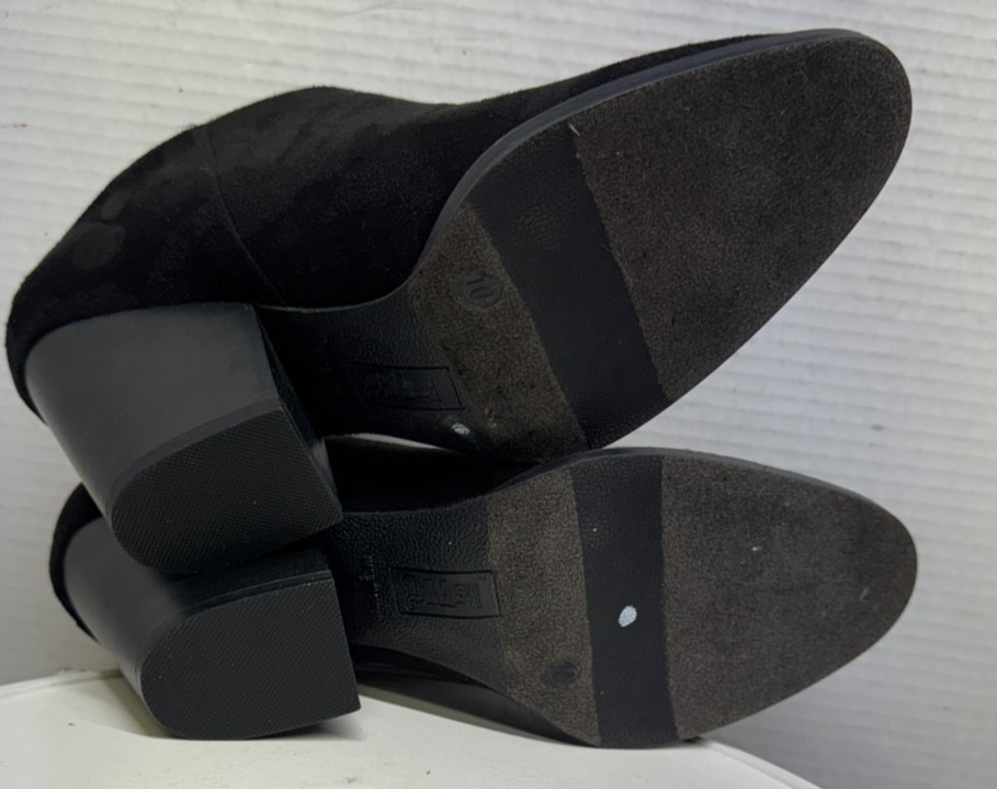 Trash Black Ankle Booties boots Shoe 3.25″ Heels Womens size 10 42.5 Slip on