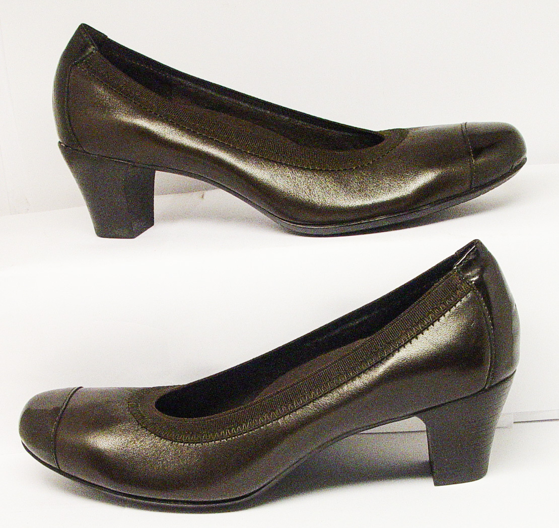 MUNRO AMERICAN SZ 6.5 M BROWN UPPER W/LATEX RUBBER BOTTOM SHOCK ABSORBING HEEL