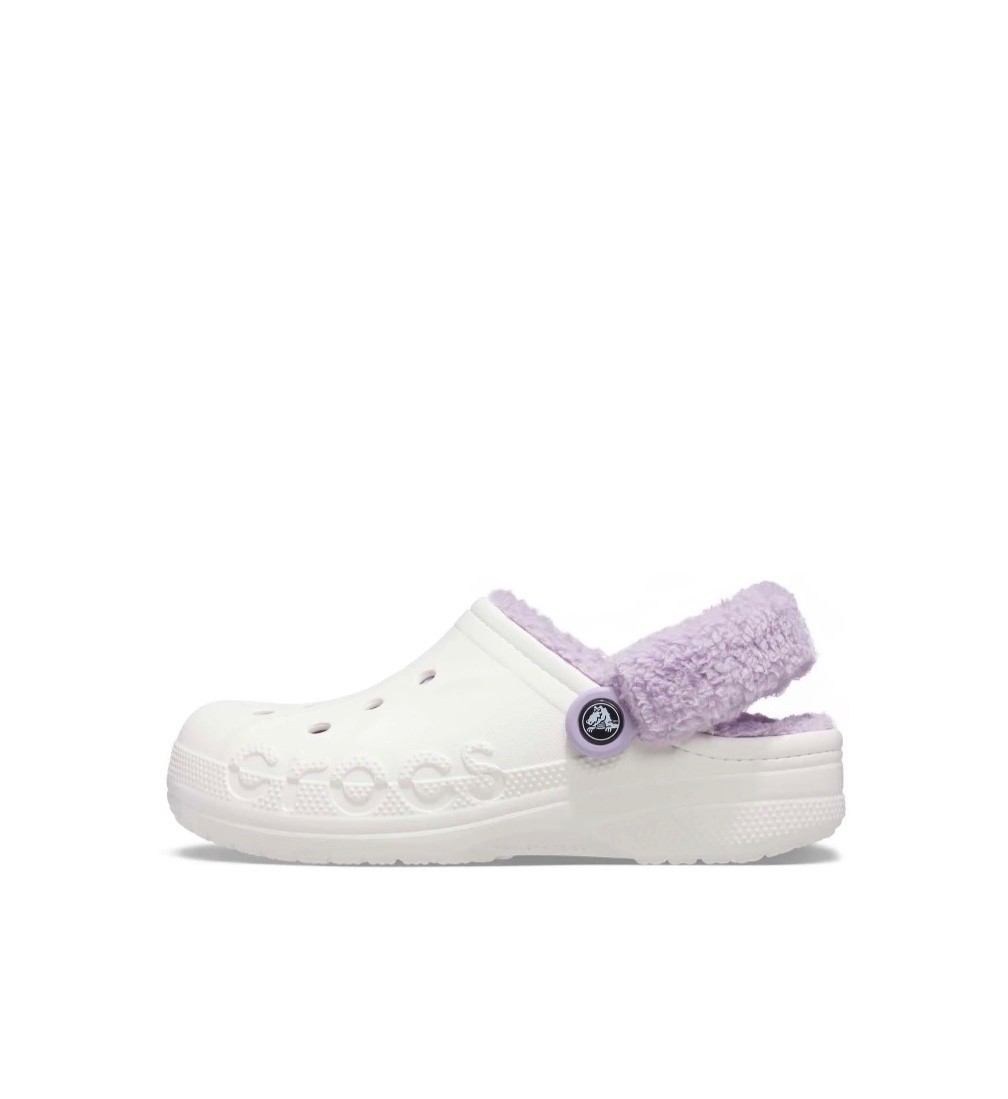 Crocs Baya Lined Fuzz Strap Women’s Clog Lavender 206633-577/ White 206633-4JQ