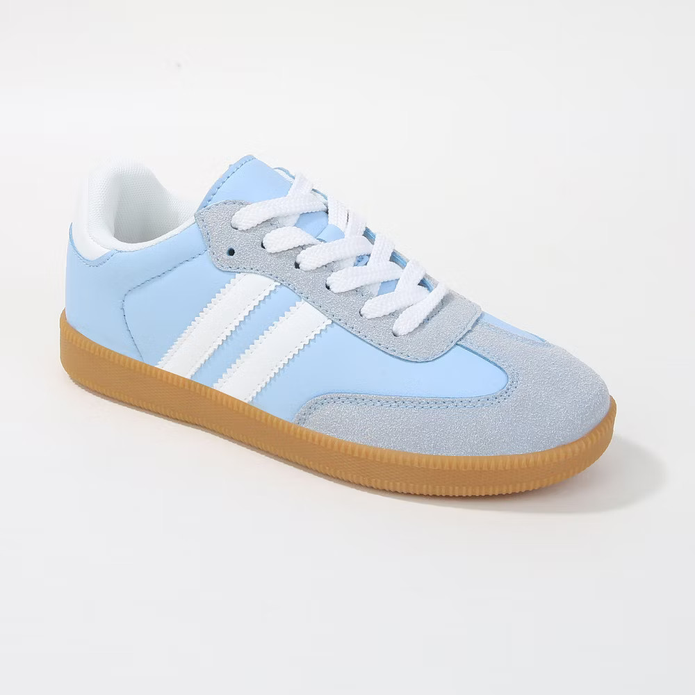 Berness Women Lisa Retro Stripe Gum Sole Sneakers with Suede Accent