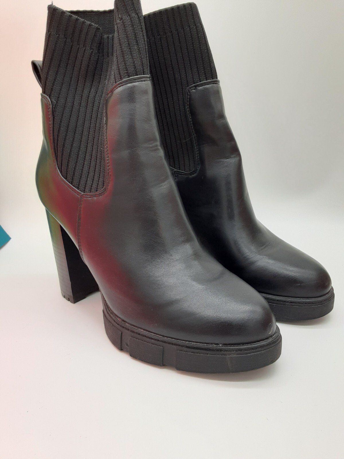 ID Required Women’s Boots Size 7m, Black, High Block Heel, Goth, Punk, New Age