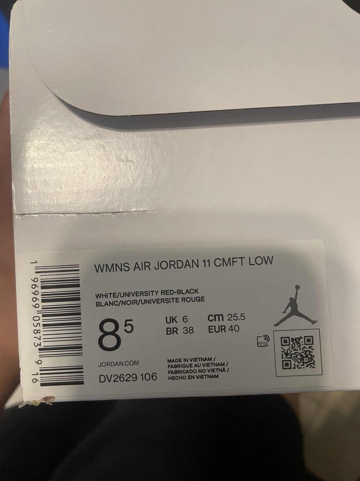 Jordan WMNS Air Jordan 11 CMFT Low White/Black/Red Blue Tint DV2629-106 2023