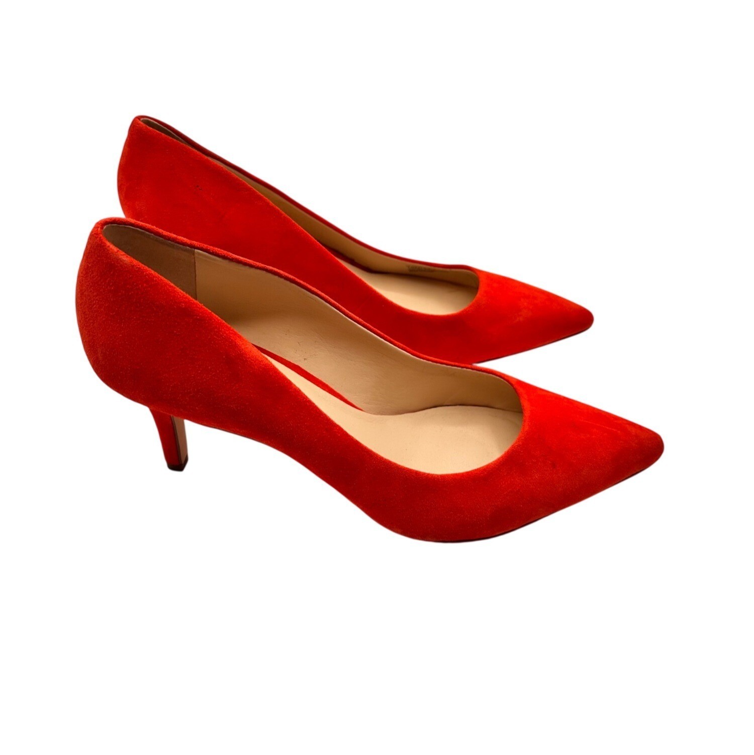 Enzo Angiolini Size 10 Pink Leather Pointed-Toe Heels Elegant Mid-Heel Pumps